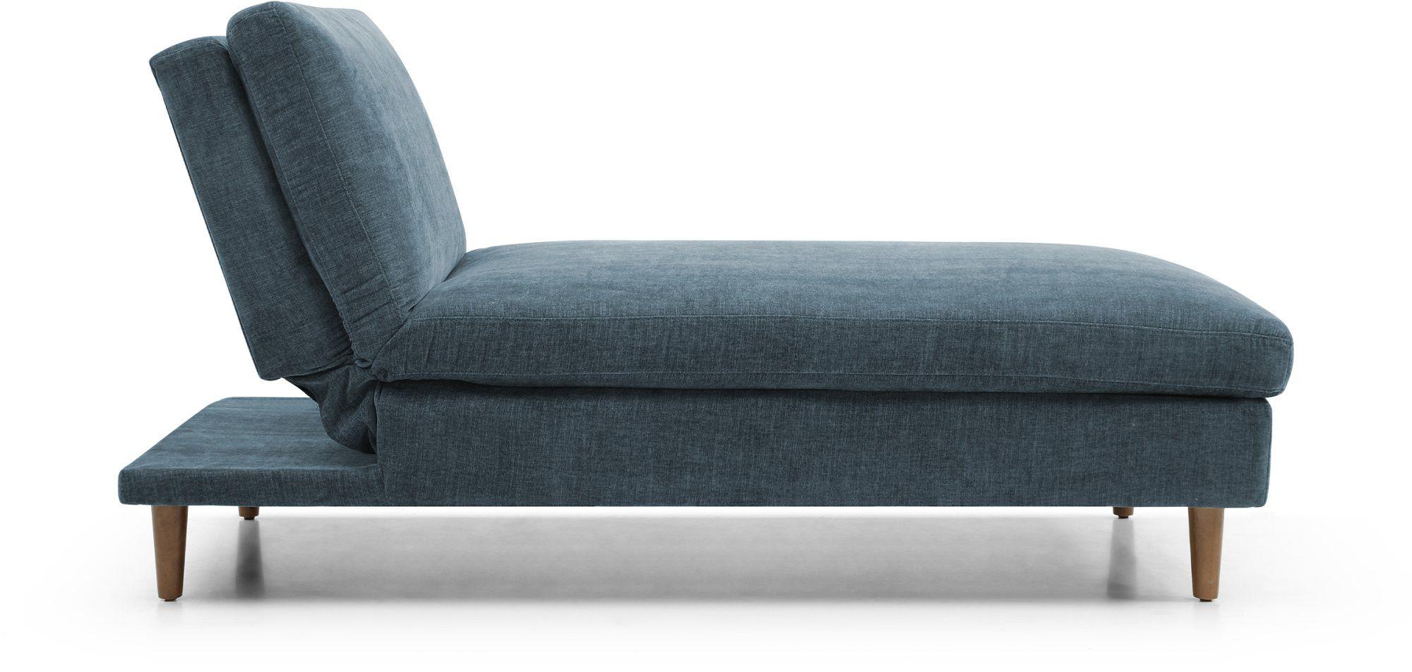 Product photograph of Scott Eryx Chenille Navy Blue Fabric Chaise Sofa Bed from Choice Furniture Superstore.