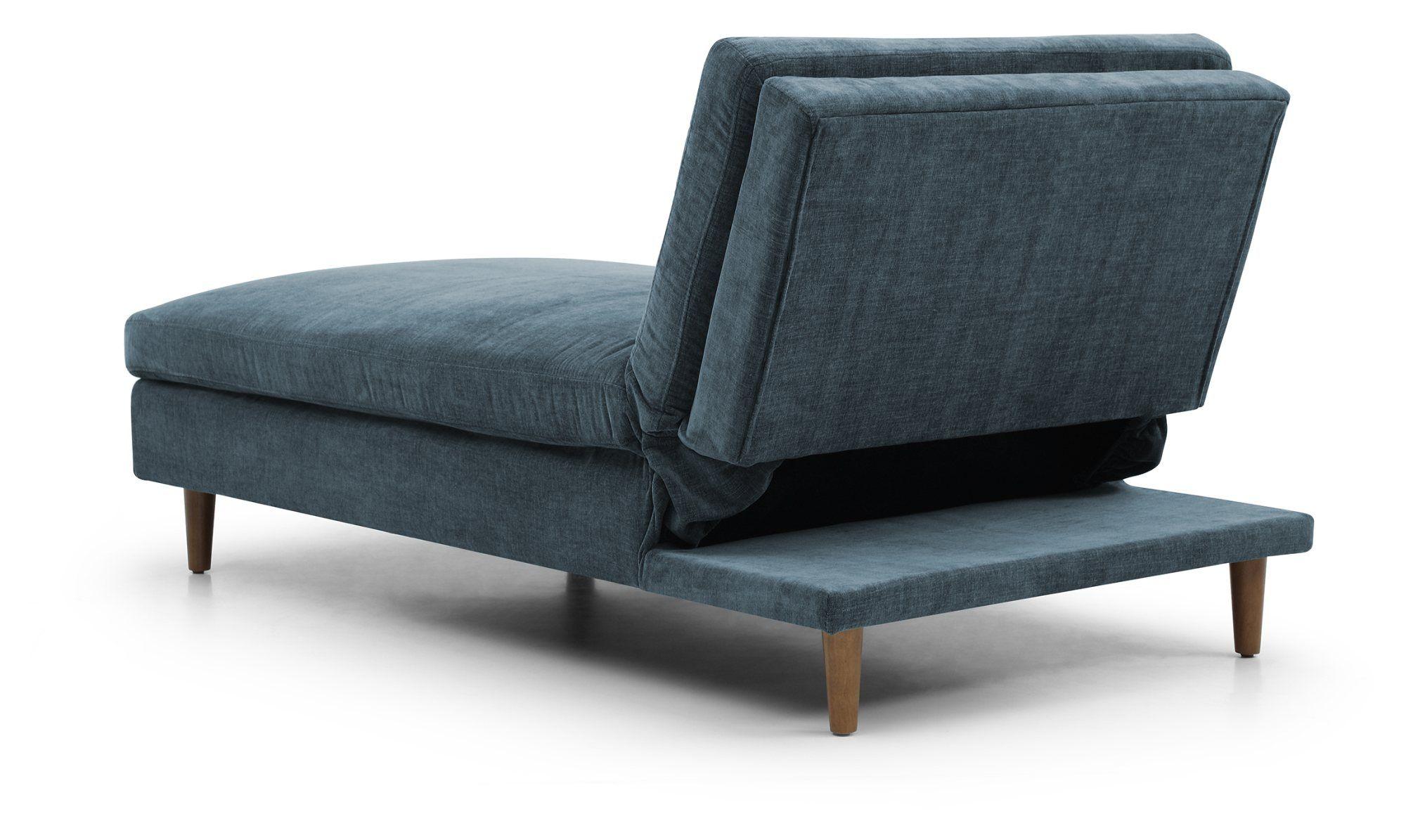 Product photograph of Scott Eryx Chenille Navy Blue Fabric Chaise Sofa Bed from Choice Furniture Superstore.