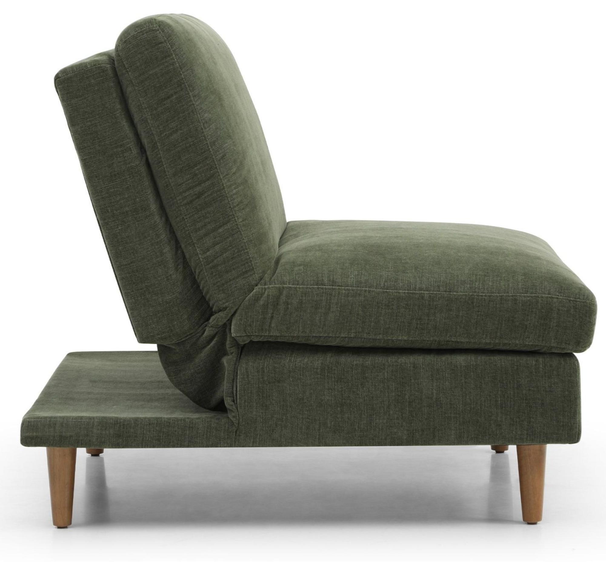 Product photograph of Scott Eryx Chenille Olive Green Fabric Click Clack Chair from Choice Furniture Superstore.