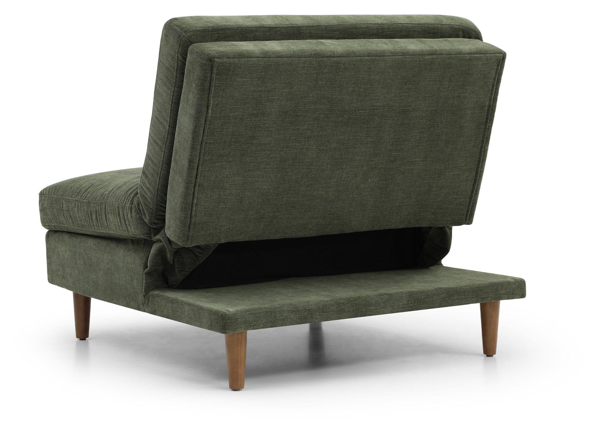 Product photograph of Scott Eryx Chenille Olive Green Fabric Click Clack Chair from Choice Furniture Superstore.