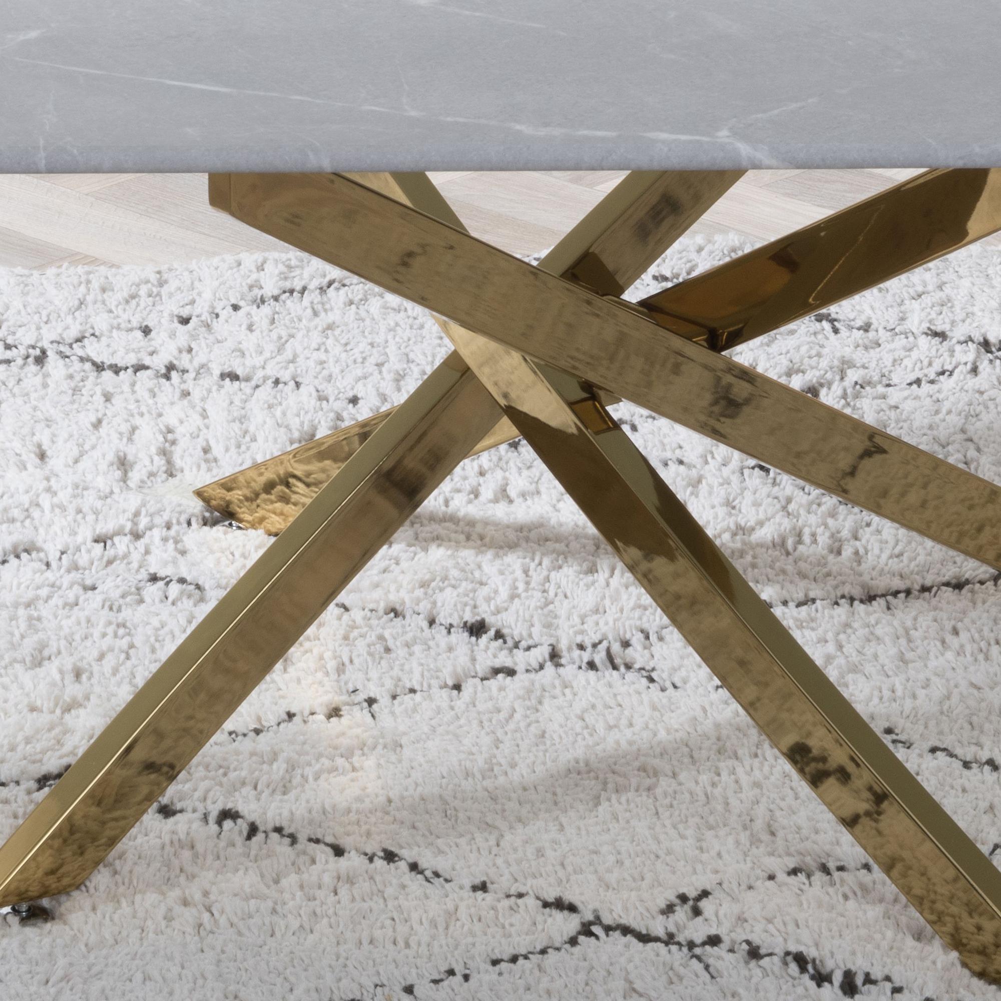 Product photograph of Chopstick Grey Glass Coffee Table With Gold Metal Chopstick Legs from Choice Furniture Superstore.