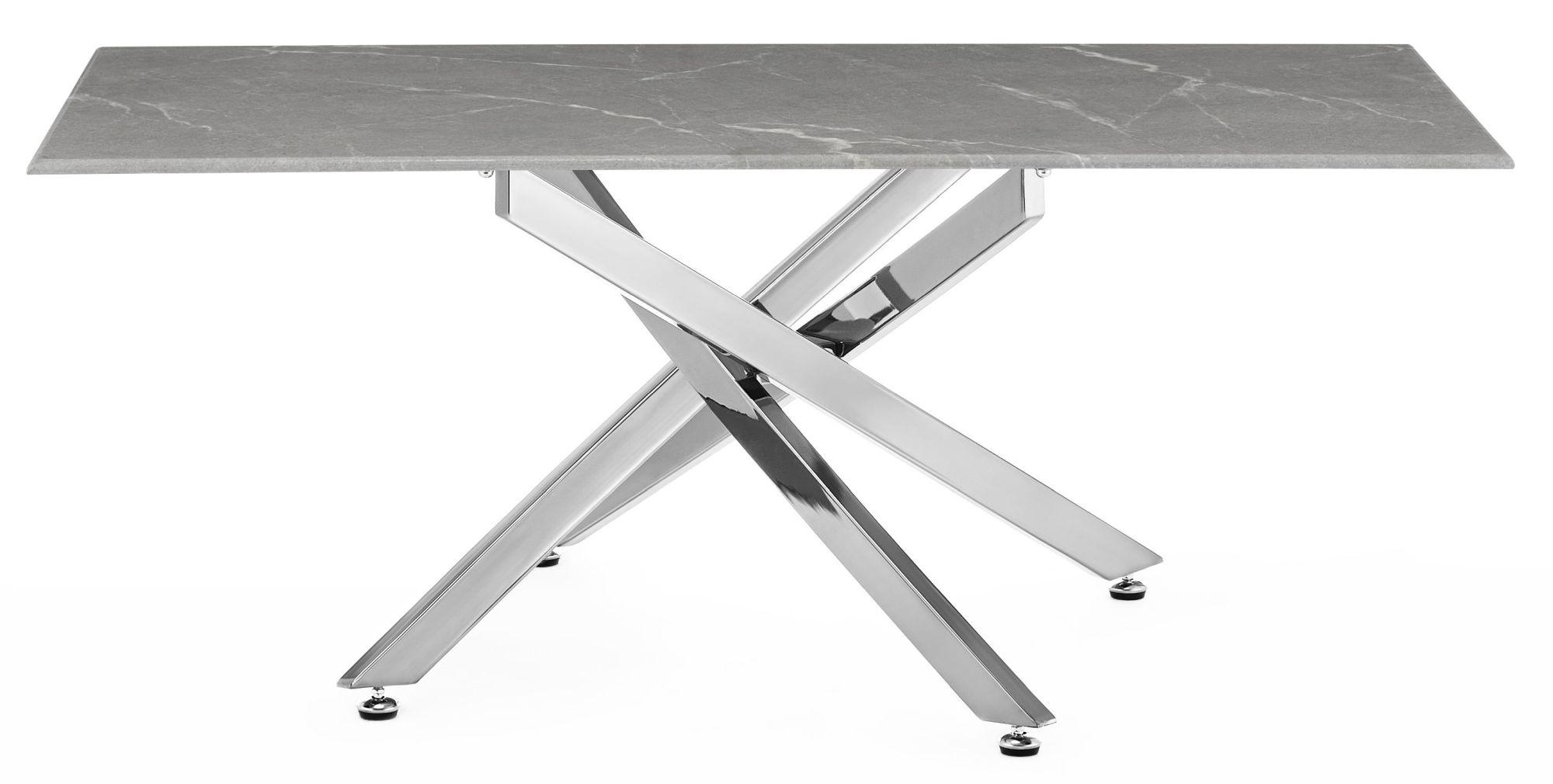 Product photograph of Chopstick Grey Glass Coffee Table With Chrome Metal Chopstick Legs from Choice Furniture Superstore.