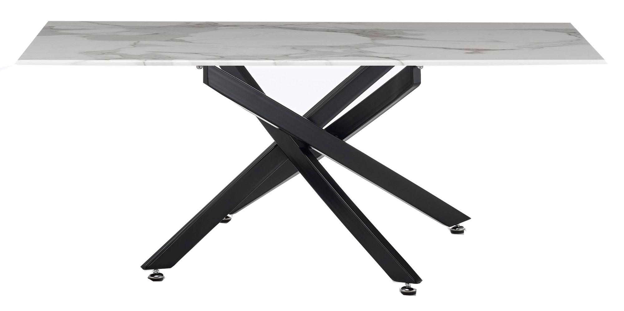 Product photograph of Chopstick White Glass Coffee Table With Black Metal Chopstick Legs from Choice Furniture Superstore.