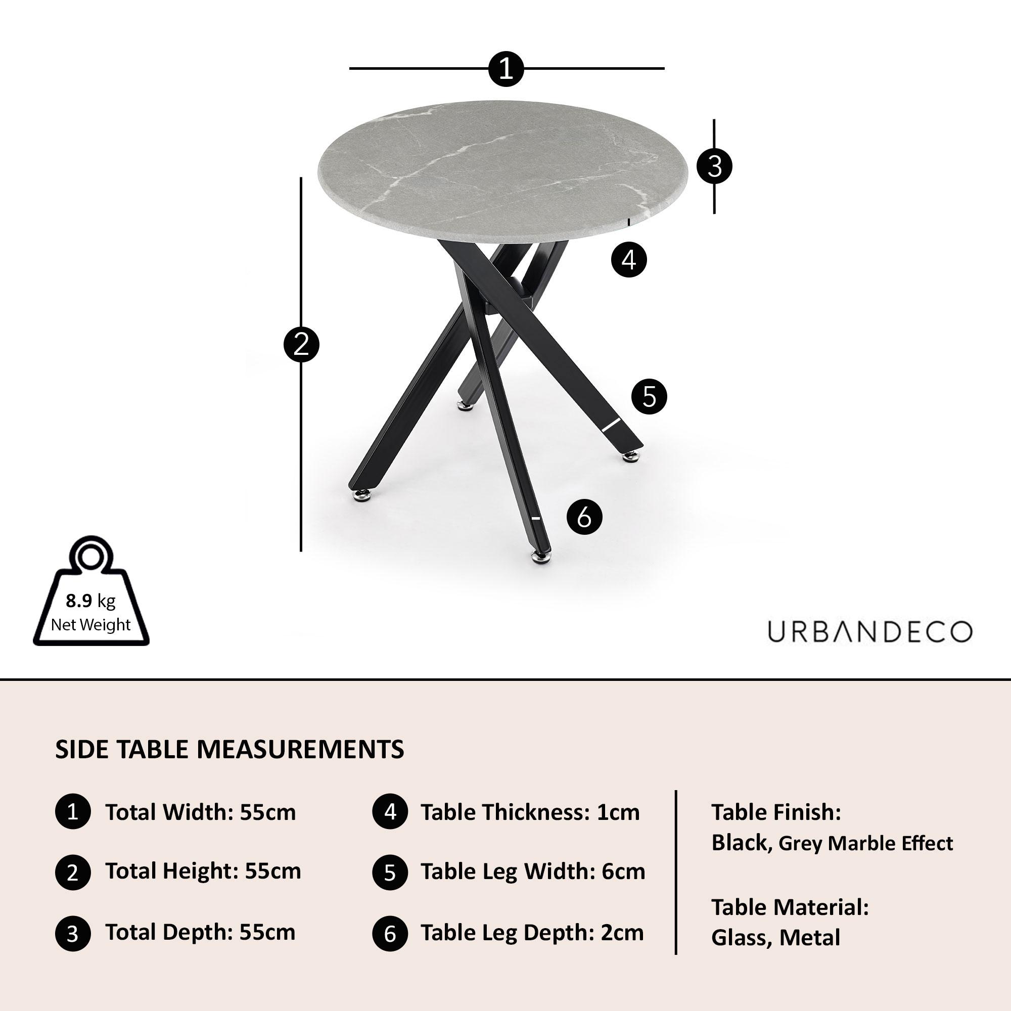 Product photograph of Chopstick Grey Glass Round Side Table With Black Metal Chopstick Legs from Choice Furniture Superstore.