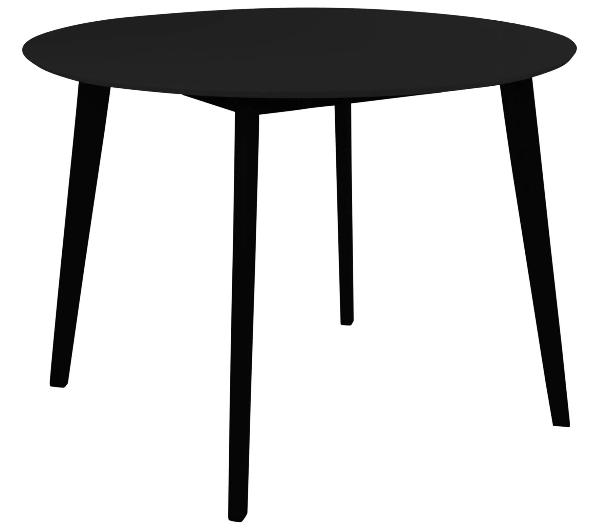 Product photograph of Vojens 105cm Black 4 Seater Round Dining Table from Choice Furniture Superstore.