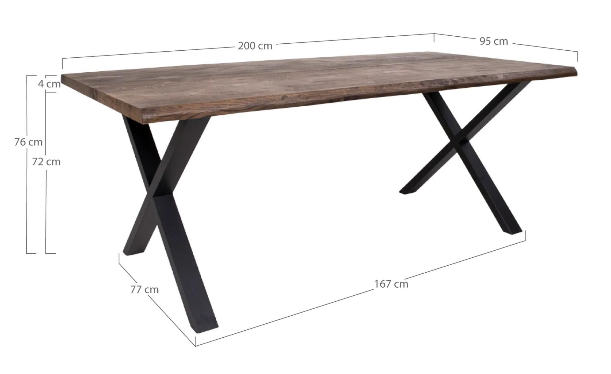 Product photograph of Horsham 200cm Smoked Oiled Oak Dining Table from Choice Furniture Superstore.