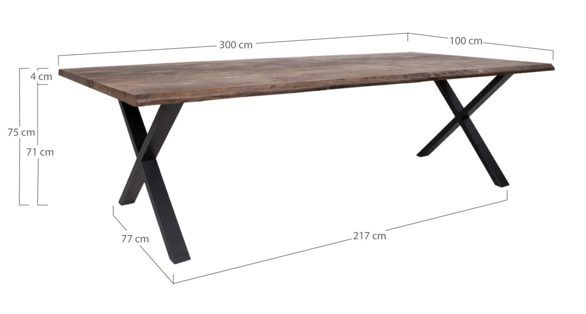 Product photograph of Horsham 300cm Smoked Oiled Oak Dining Table from Choice Furniture Superstore.