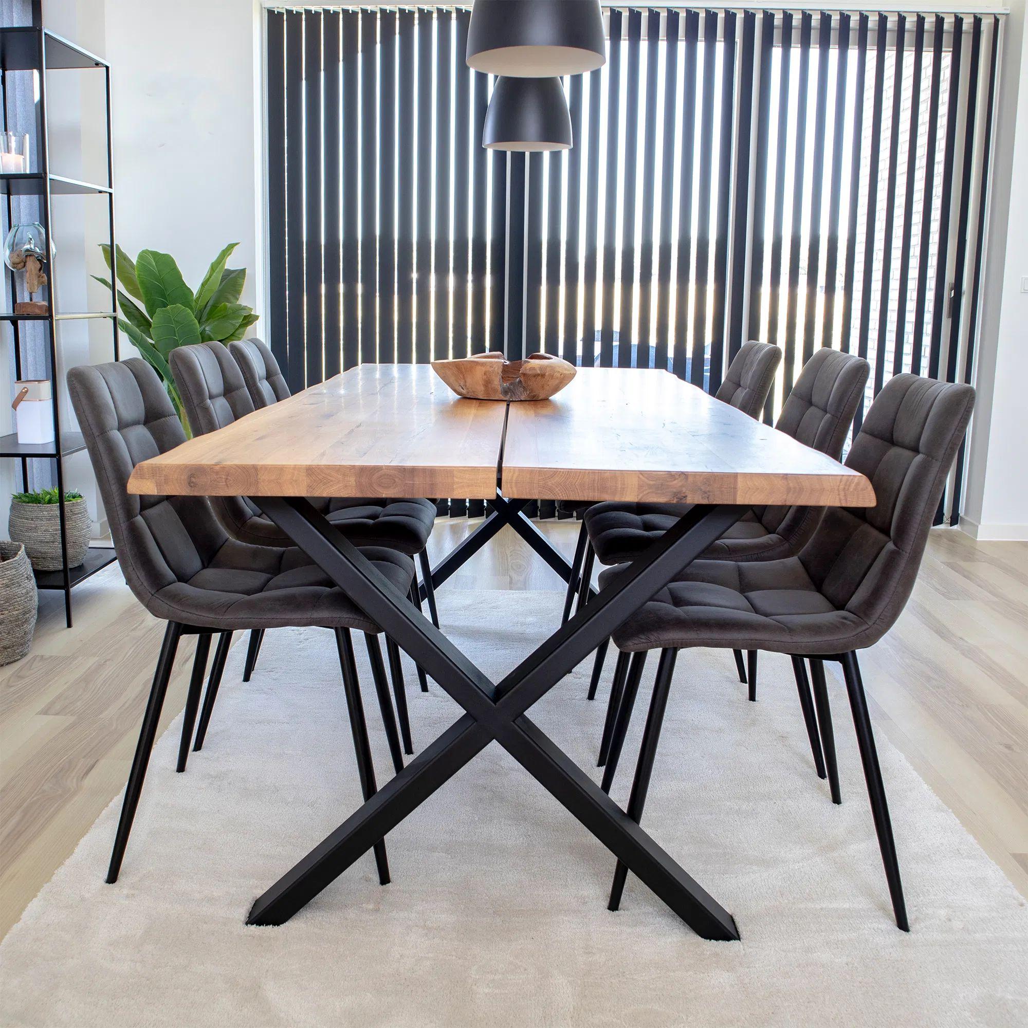 Product photograph of Horsham 200cm Natural Oak Dining Set With 6 Middelfart Chairs from Choice Furniture Superstore.