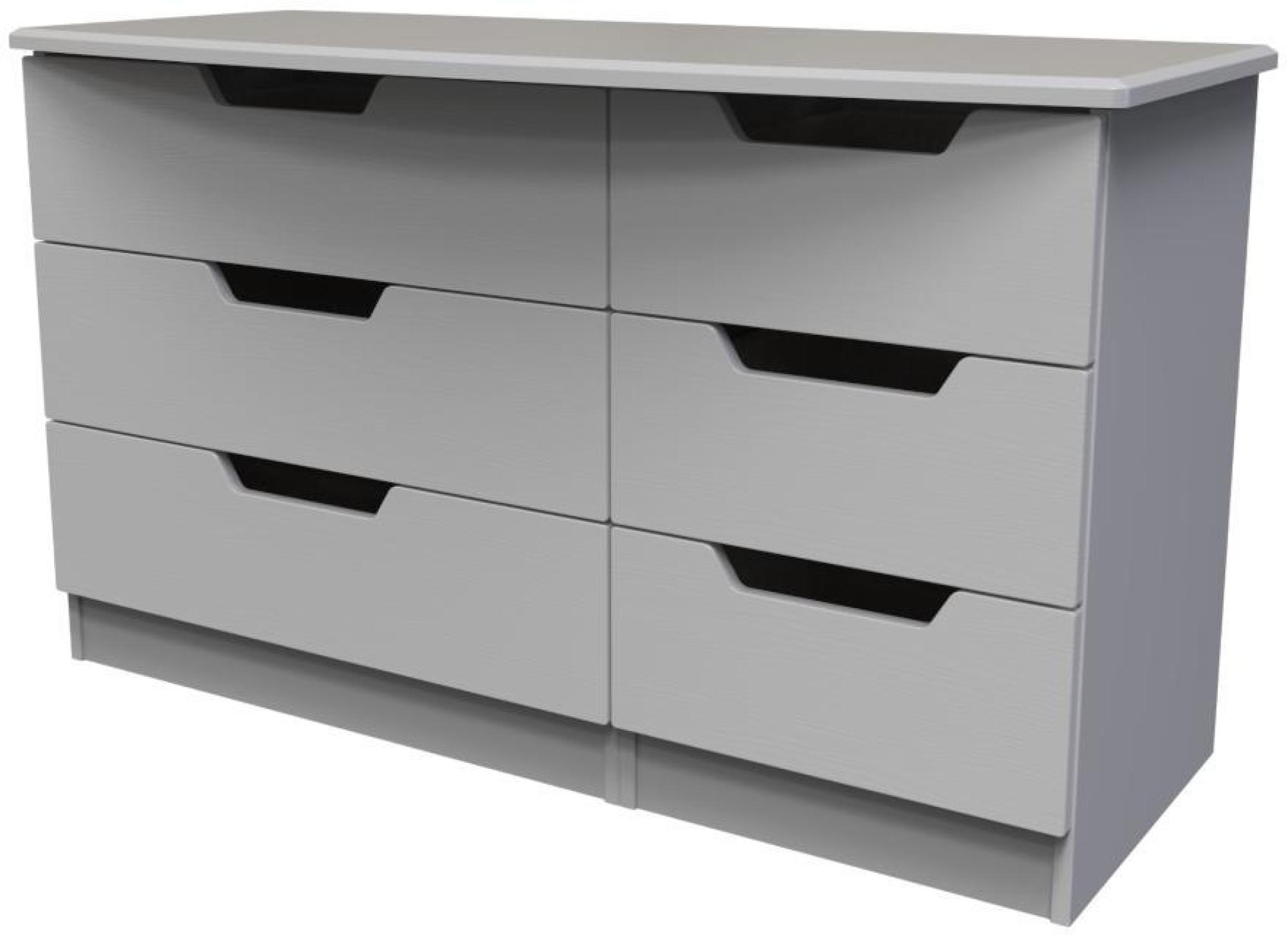 Product photograph of Bella Grey Ash 6 Drawer Midi Dresser from Choice Furniture Superstore.
