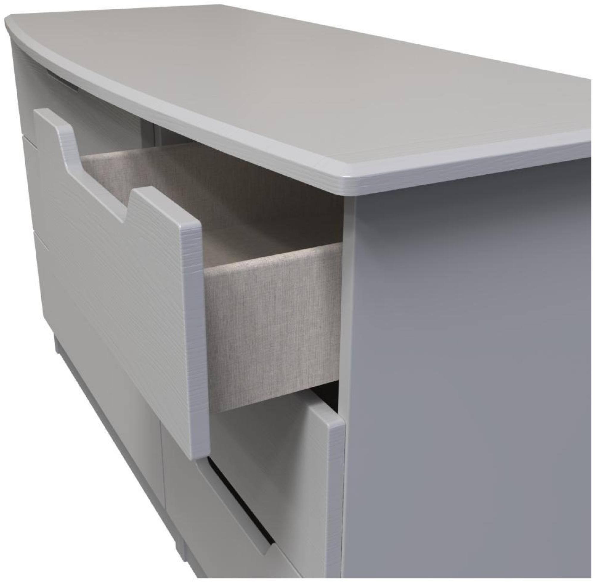 Product photograph of Bella Grey Ash 6 Drawer Midi Dresser from Choice Furniture Superstore.