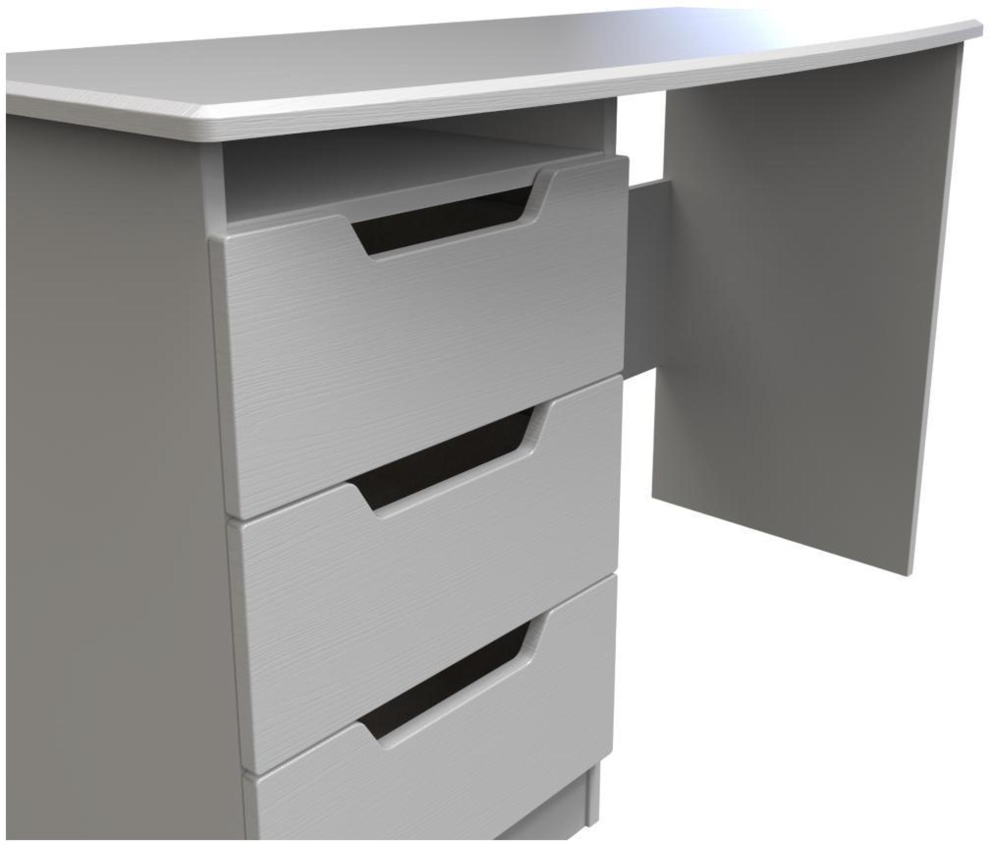 Product photograph of Bella Grey Ash 3 Drawer Desk from Choice Furniture Superstore.