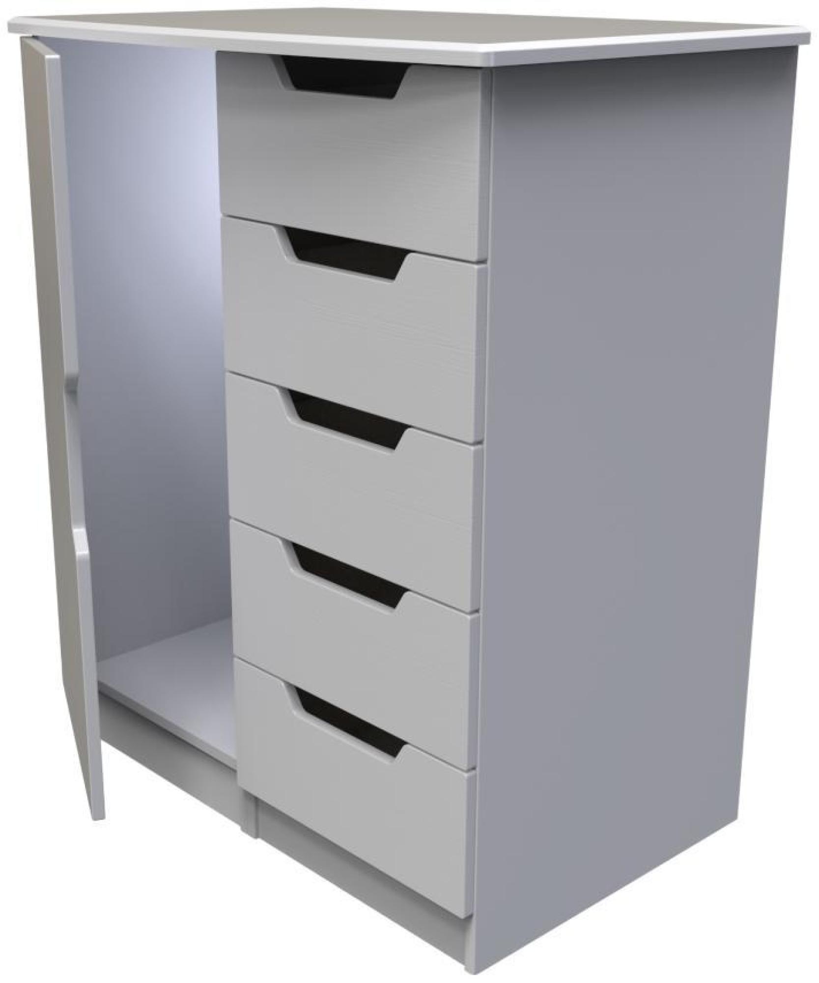 Product photograph of Bella Grey Ash 1 Door Midi Wardrobe from Choice Furniture Superstore.