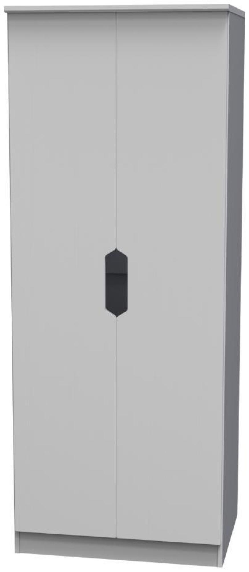 Product photograph of Bella Grey Ash 2 Door Plain Tall Wardrobe from Choice Furniture Superstore.