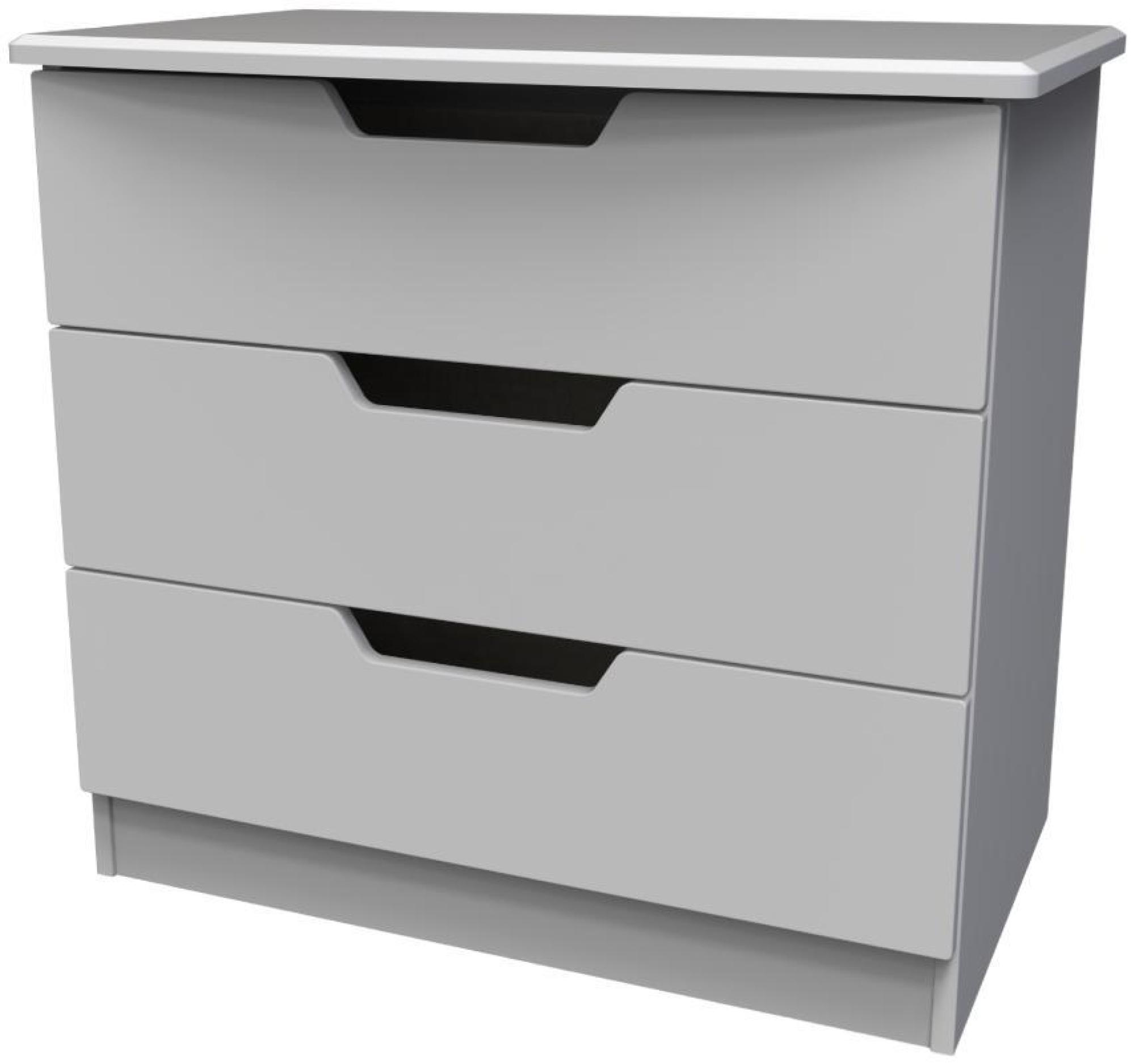 Product photograph of Bella Grey 3 Drawer Small Chest from Choice Furniture Superstore.