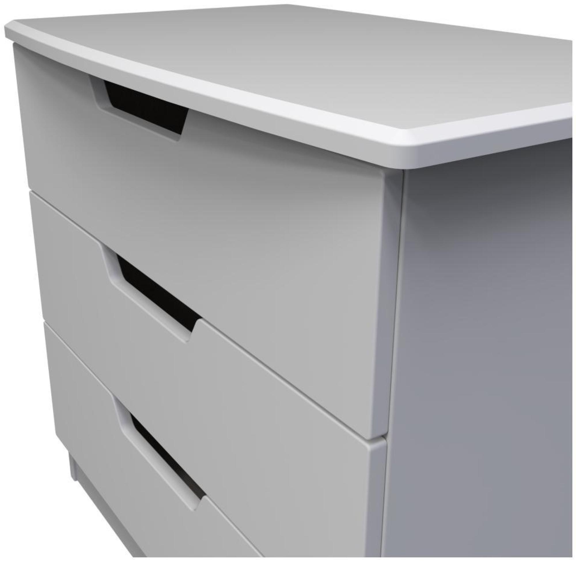 Product photograph of Bella Grey 3 Drawer Small Chest from Choice Furniture Superstore.