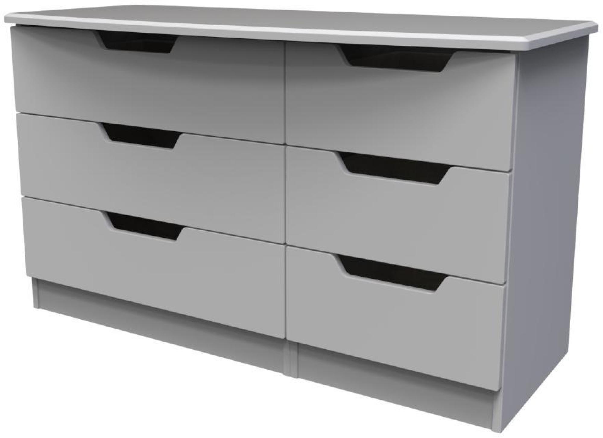 Product photograph of Bella Grey 6 Drawer Midi Dresser from Choice Furniture Superstore.