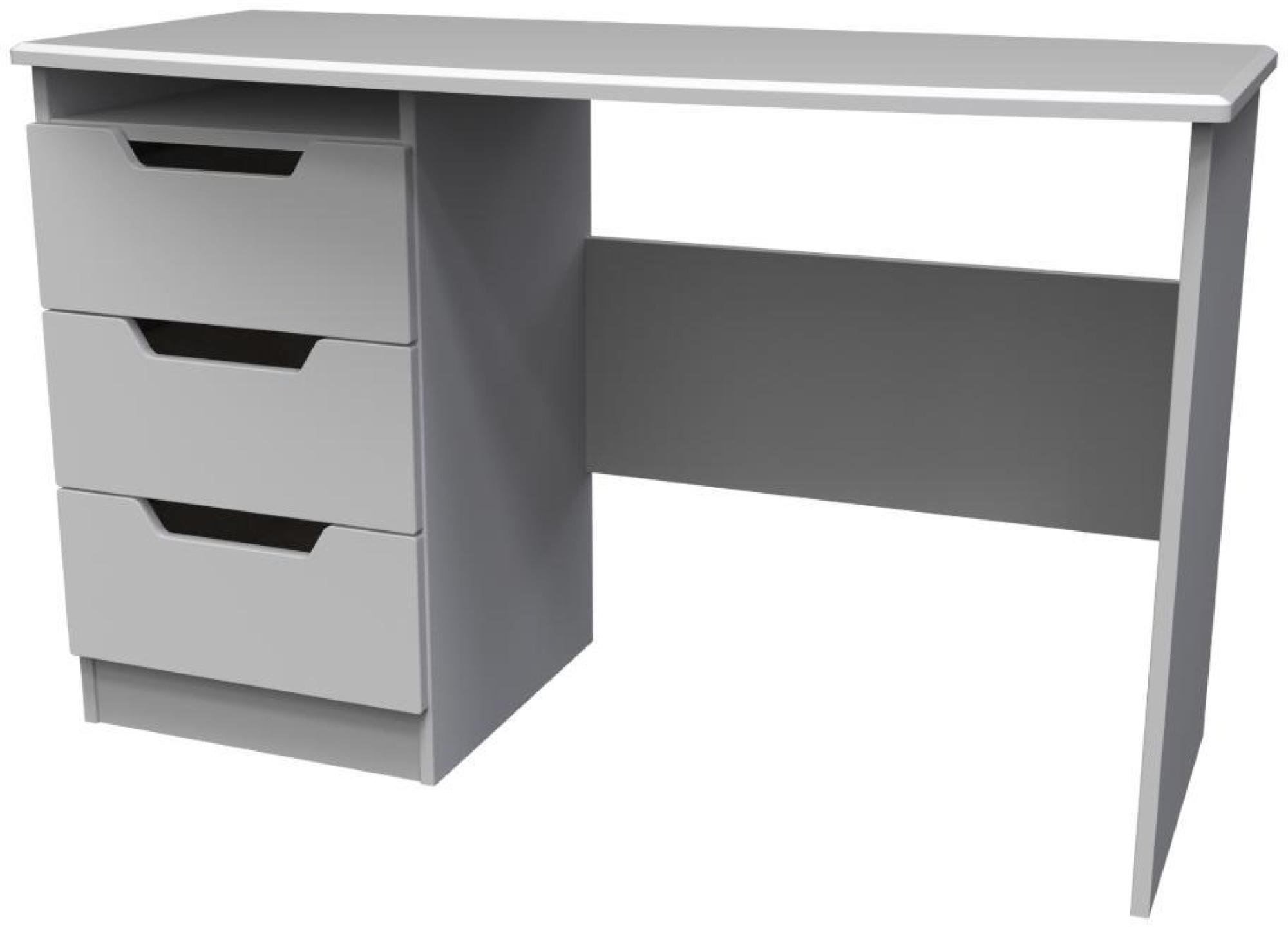Product photograph of Bella Grey 3 Drawer Desk from Choice Furniture Superstore.