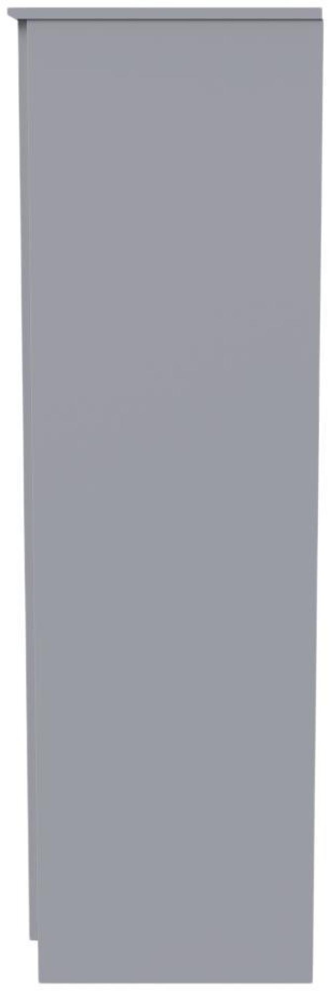 Product photograph of Bella Grey 2 Door Plain Tall Wardrobe from Choice Furniture Superstore.