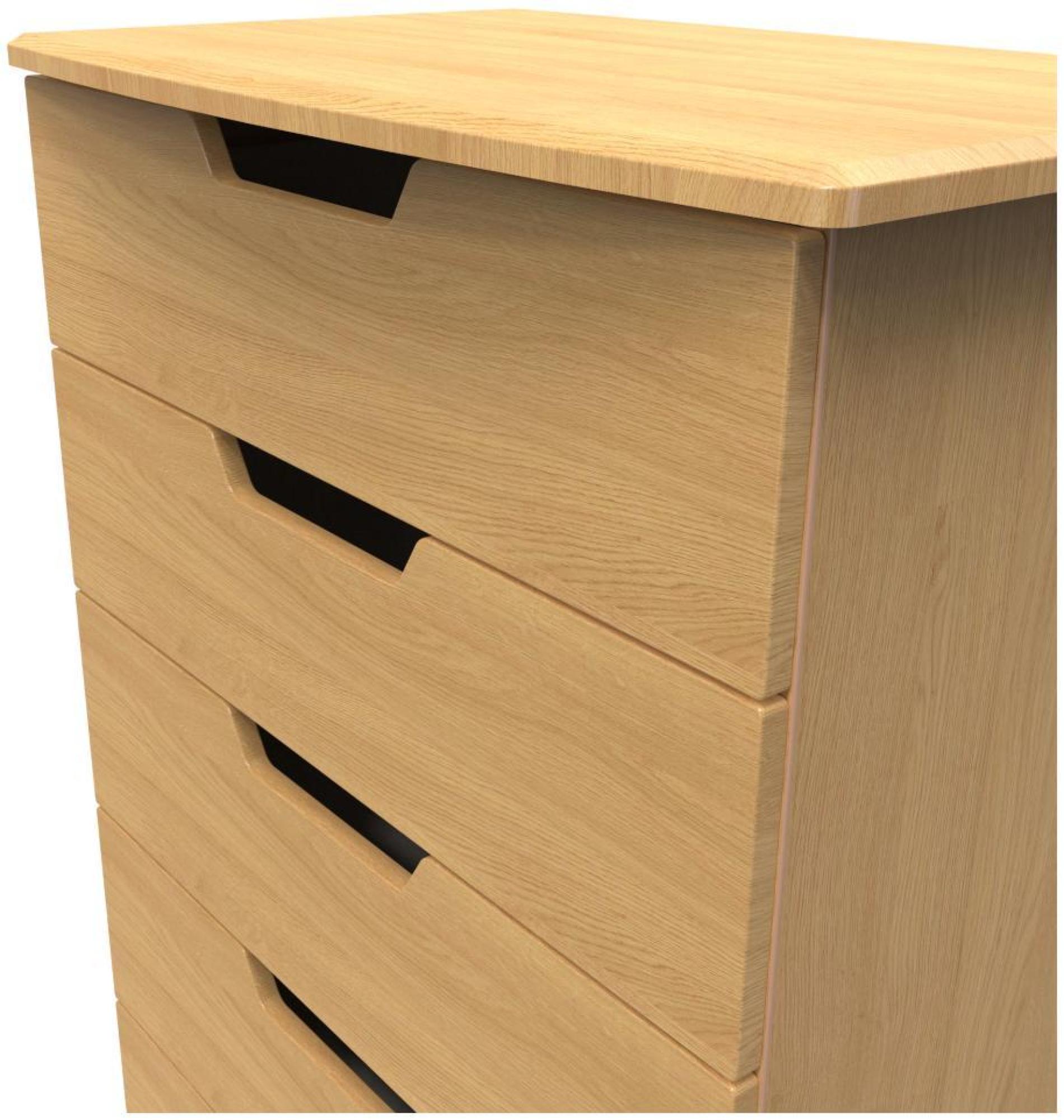 Product photograph of Bella Oak Effect 5 Drawer Chest from Choice Furniture Superstore.