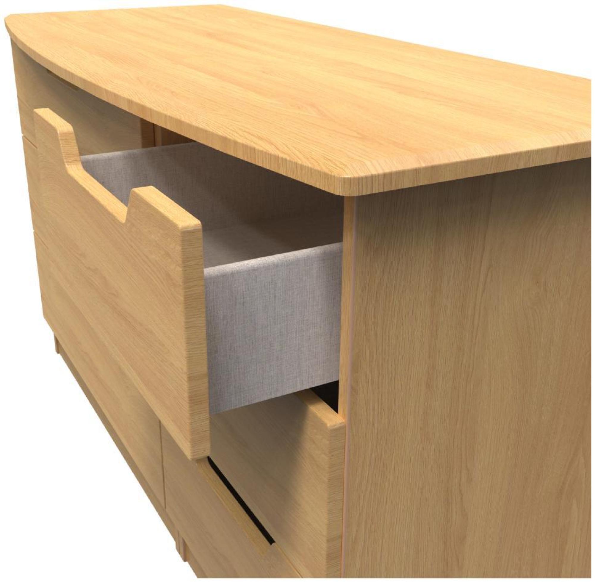 Product photograph of Bella Oak Effect 6 Drawer Midi Dresser from Choice Furniture Superstore.
