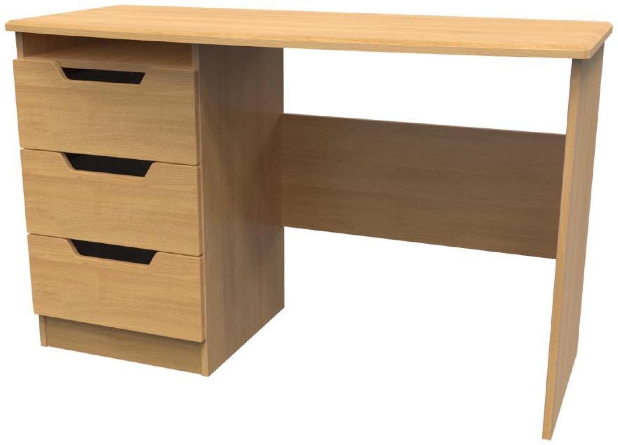 Product photograph of Bella Oak Effect 3 Drawer Desk from Choice Furniture Superstore.