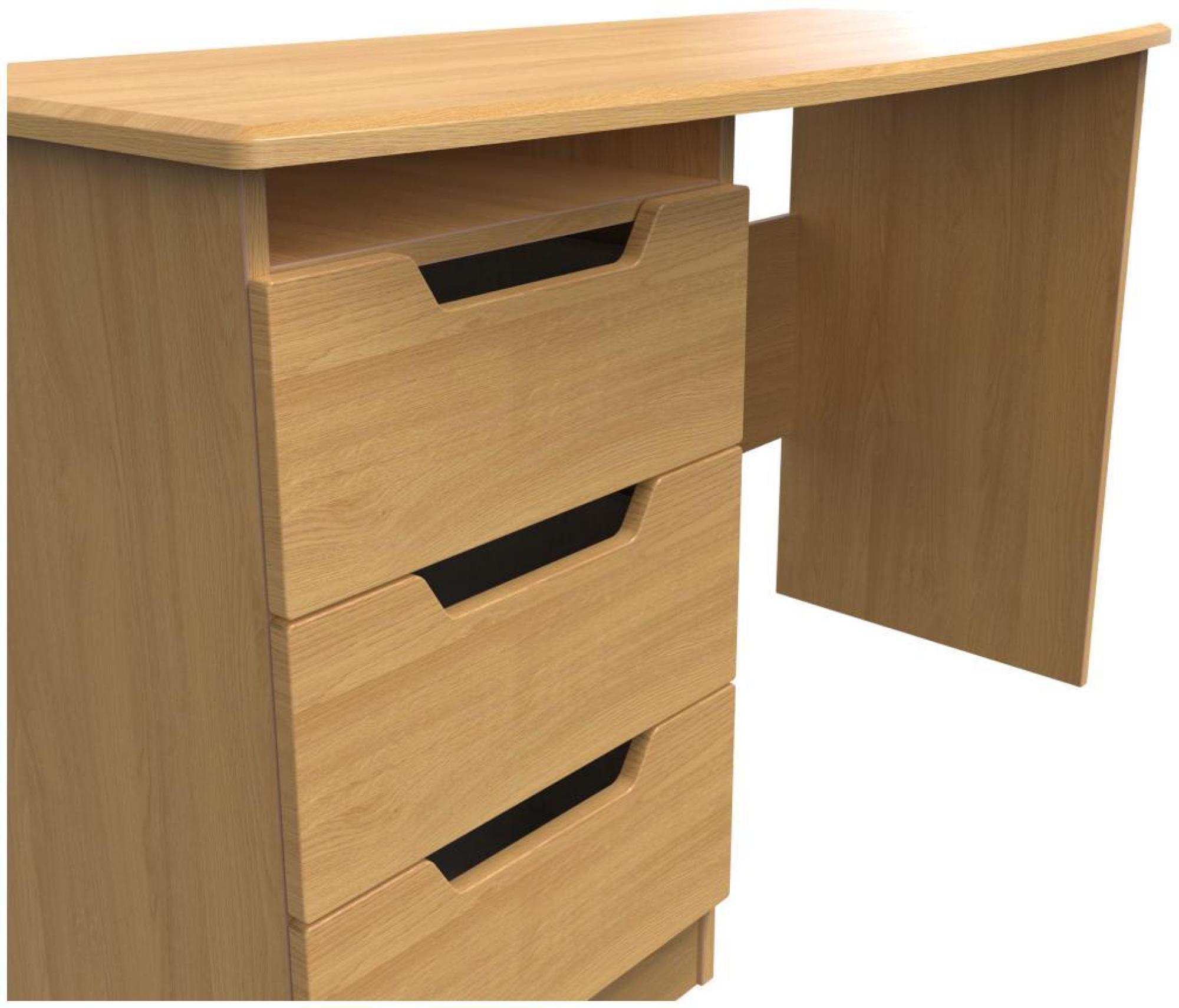 Product photograph of Bella Oak Effect 3 Drawer Desk from Choice Furniture Superstore.