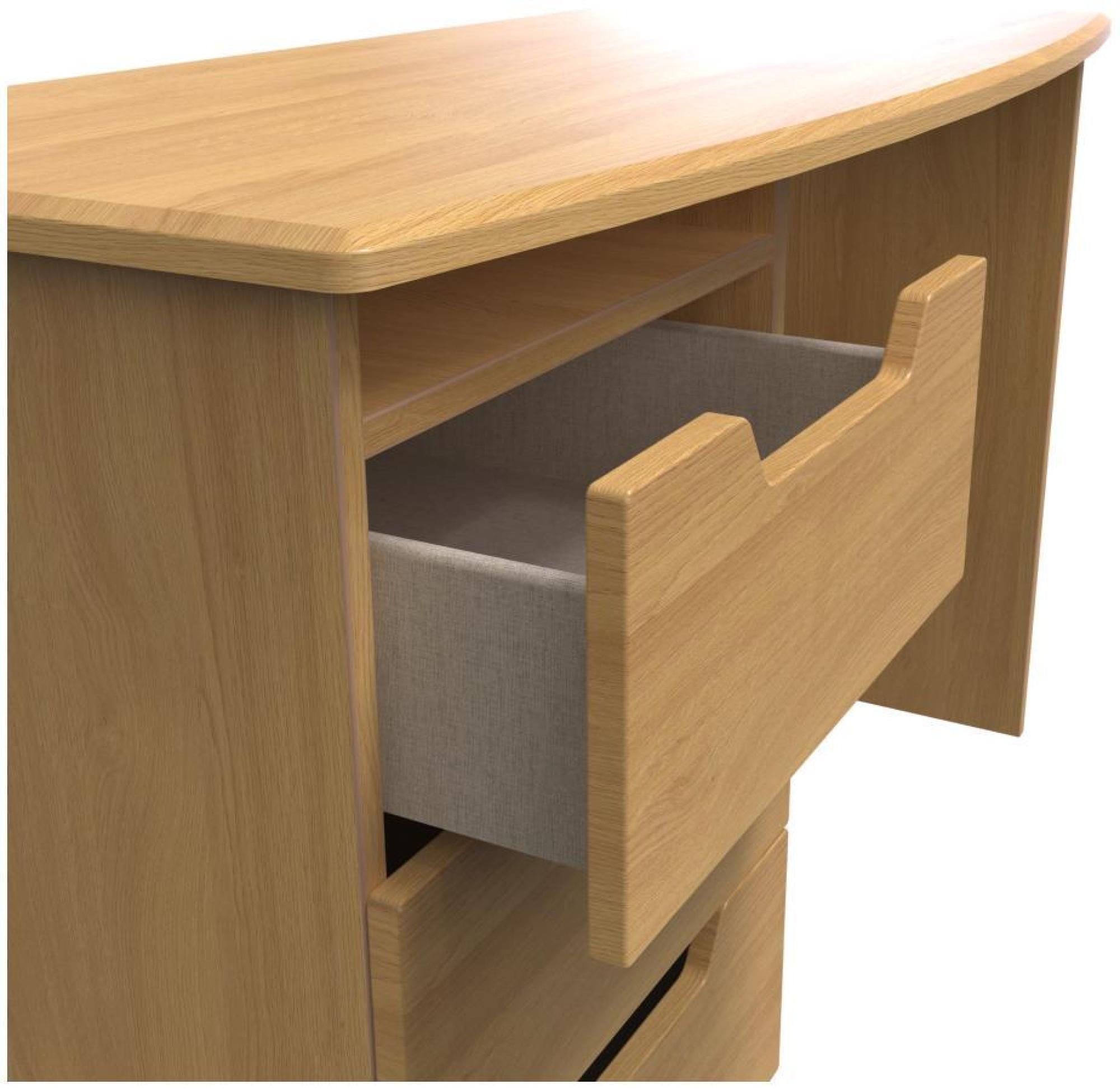 Product photograph of Bella Oak Effect 3 Drawer Desk from Choice Furniture Superstore.