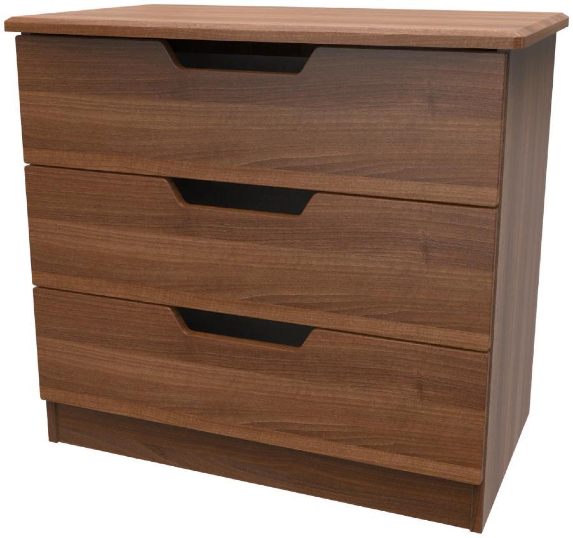 Product photograph of Bella Walnut Effect 3 Drawer Small Chest from Choice Furniture Superstore.