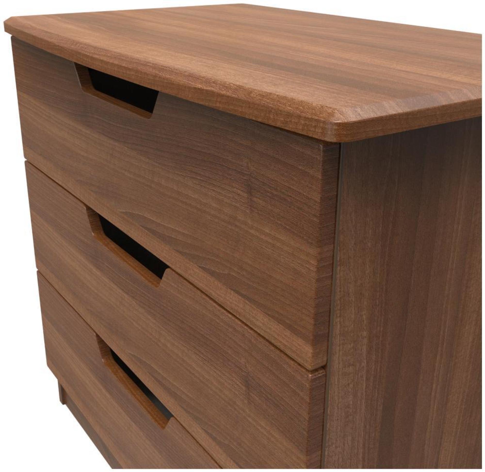 Product photograph of Bella Walnut Effect 3 Drawer Small Chest from Choice Furniture Superstore.