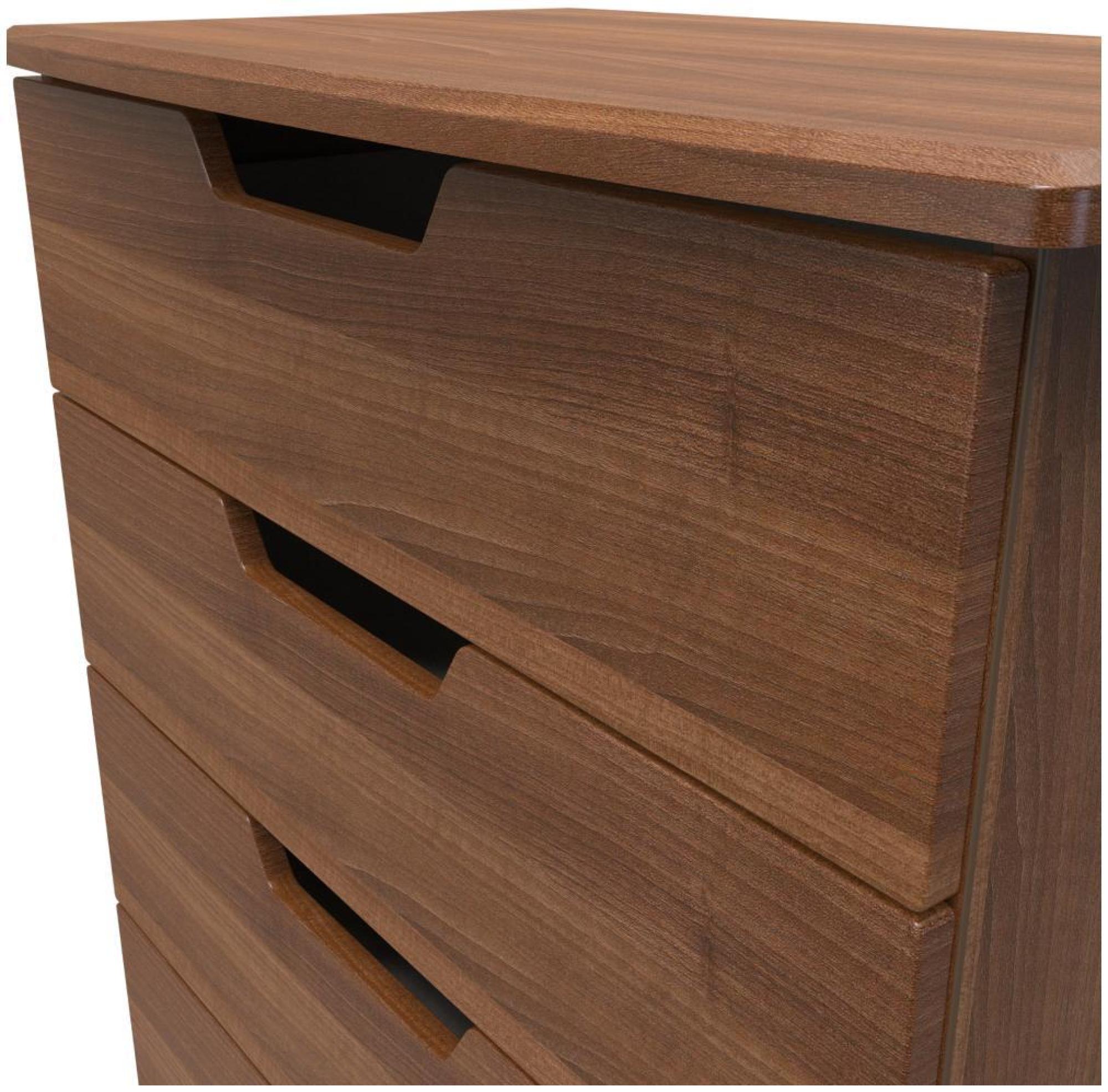 Product photograph of Bella Walnut Effect 4 Drawer Chest from Choice Furniture Superstore.