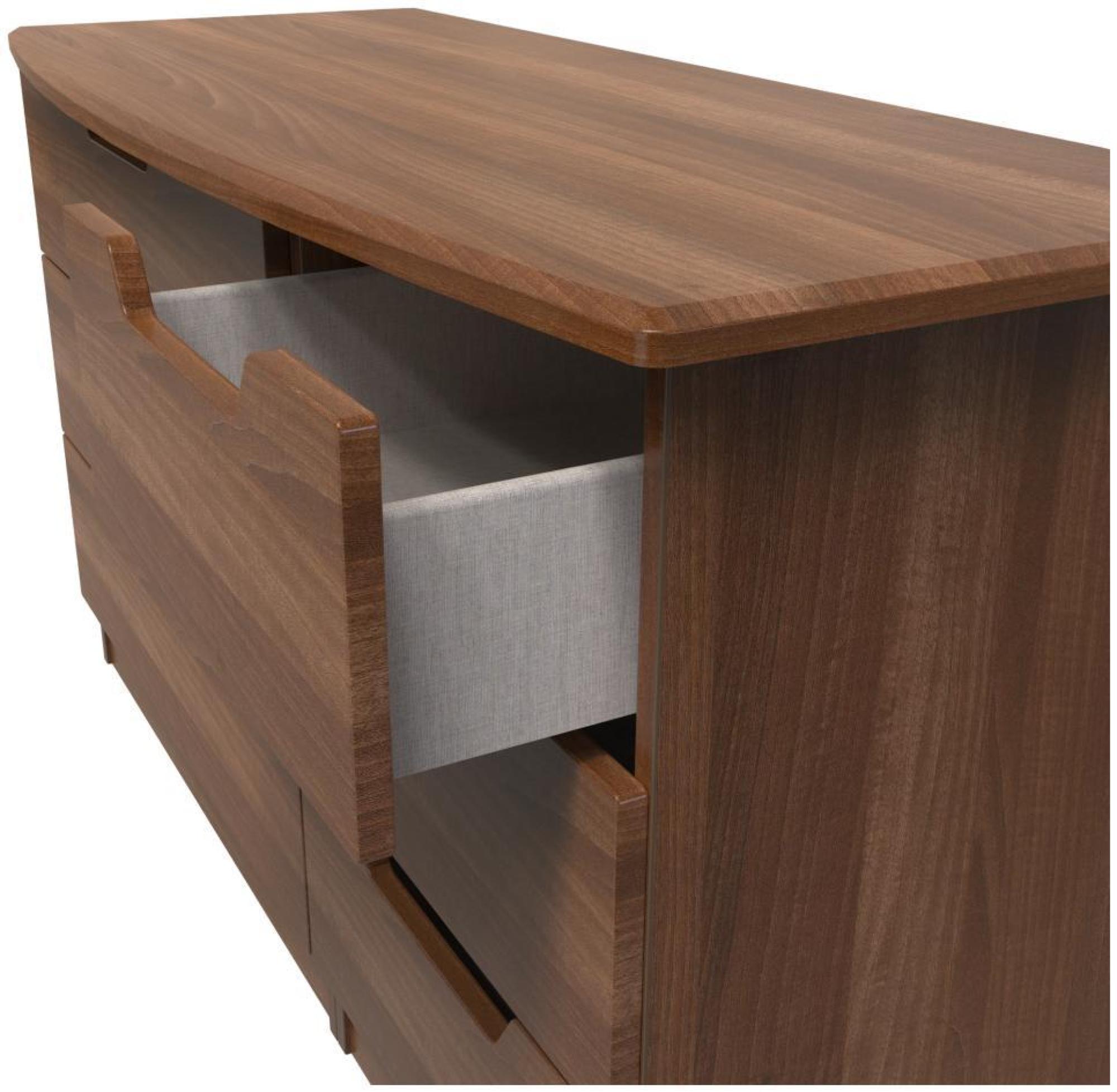 Product photograph of Bella Walnut Effect 6 Drawer Midi Dresser from Choice Furniture Superstore.