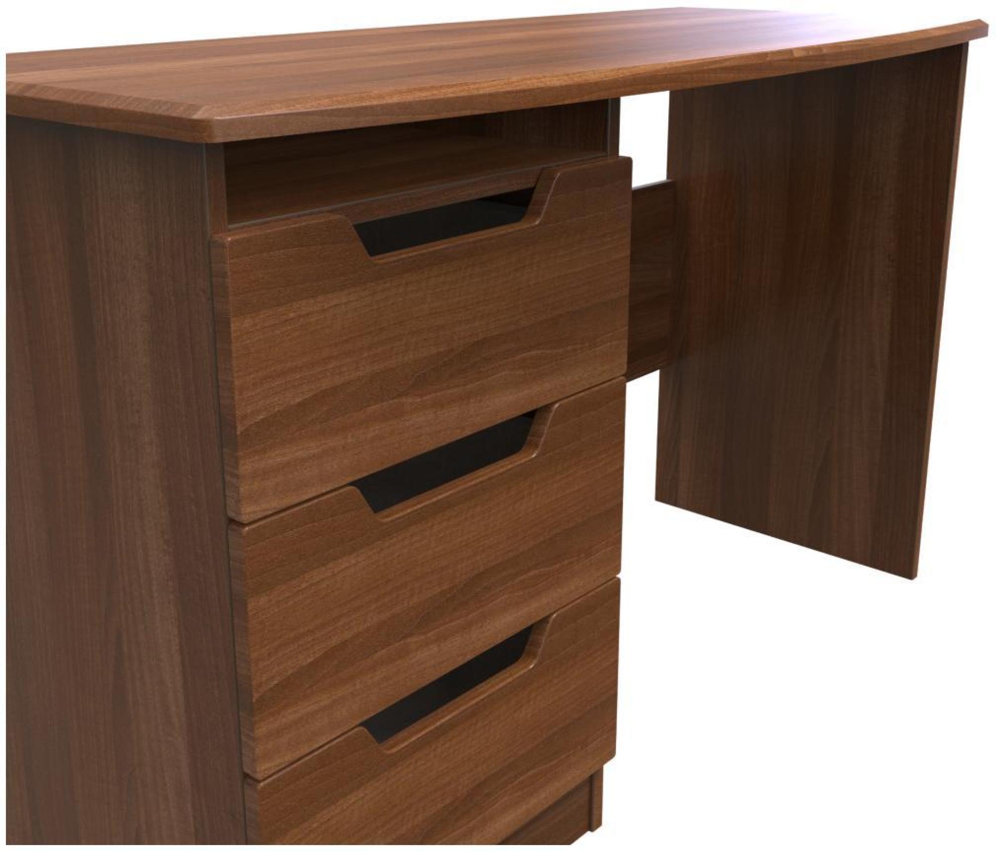 Product photograph of Bella Walnut Effect 3 Drawer Desk from Choice Furniture Superstore.