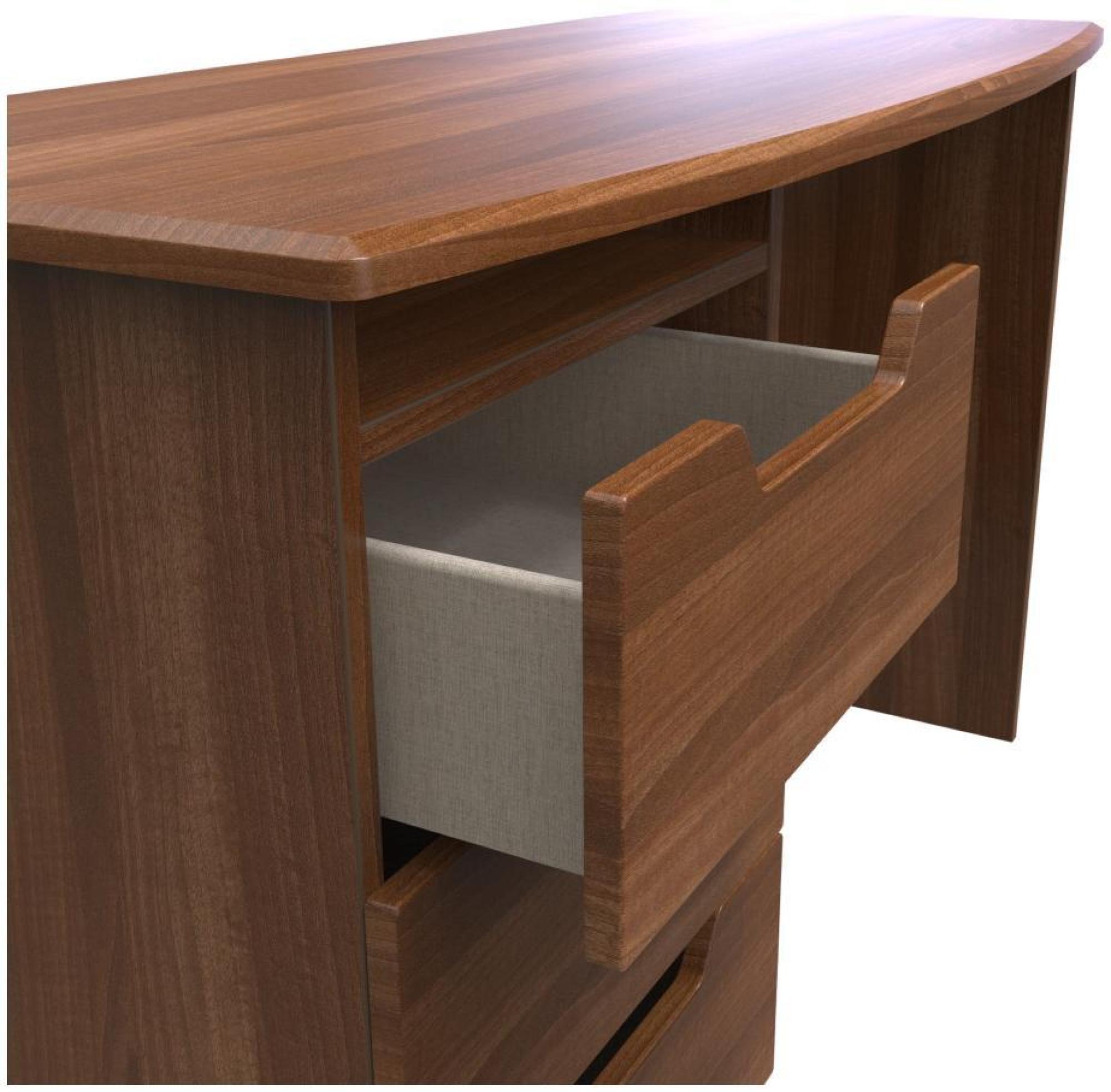 Product photograph of Bella Walnut Effect 3 Drawer Desk from Choice Furniture Superstore.