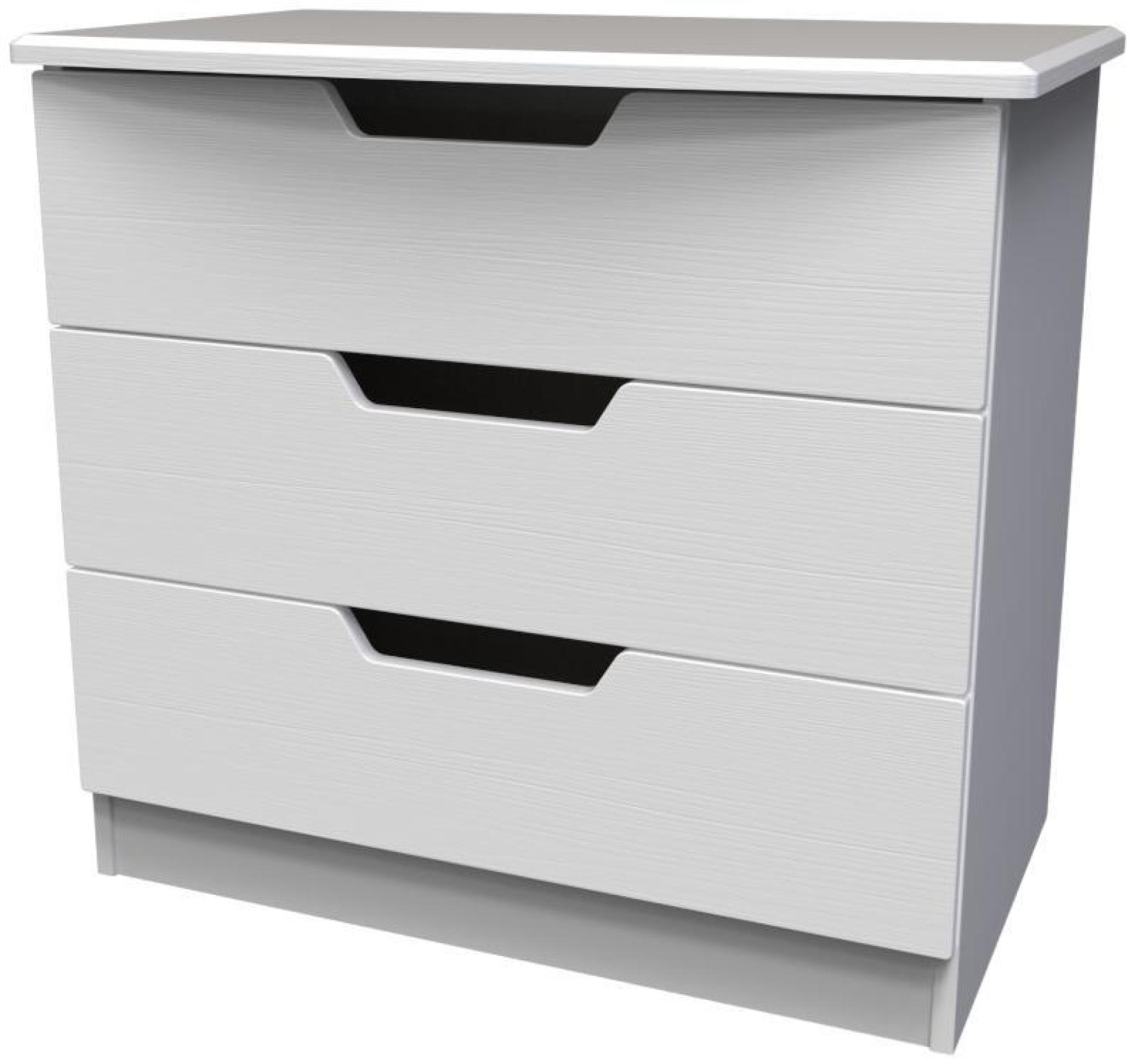 Product photograph of Bella White 3 Drawer Small Chest from Choice Furniture Superstore.