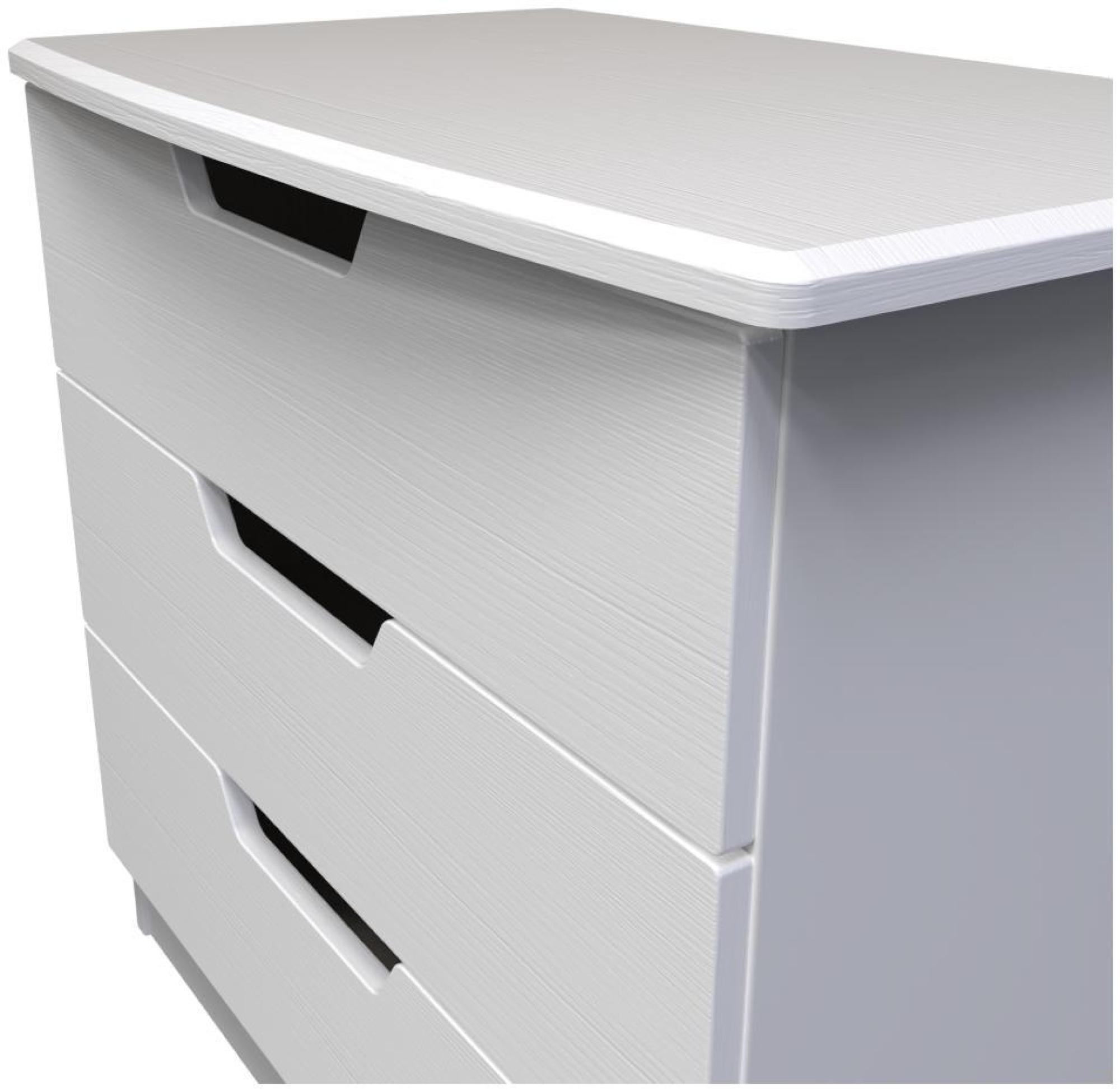 Product photograph of Bella White 3 Drawer Small Chest from Choice Furniture Superstore.