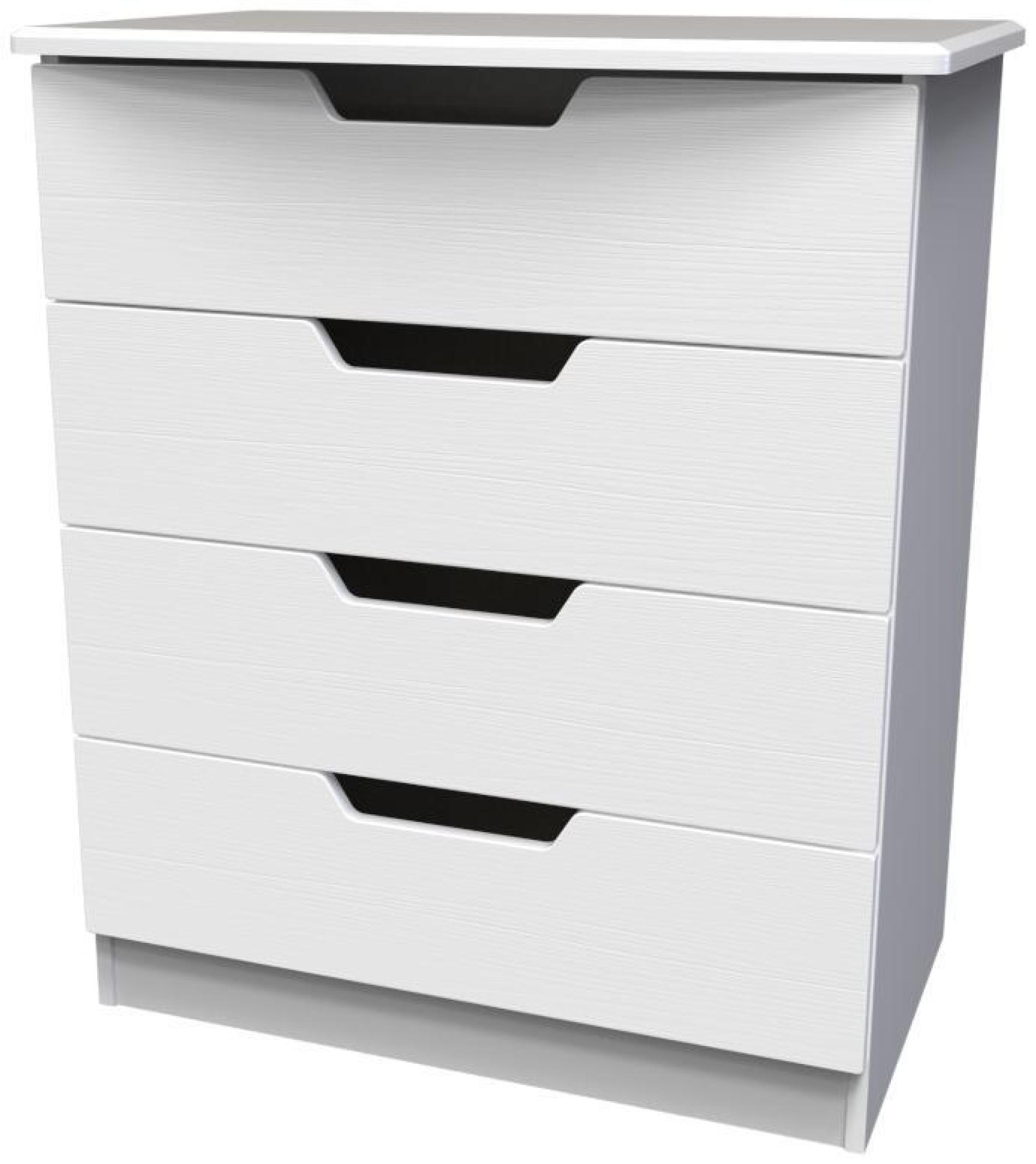 Product photograph of Bella White 4 Drawer Chest from Choice Furniture Superstore.