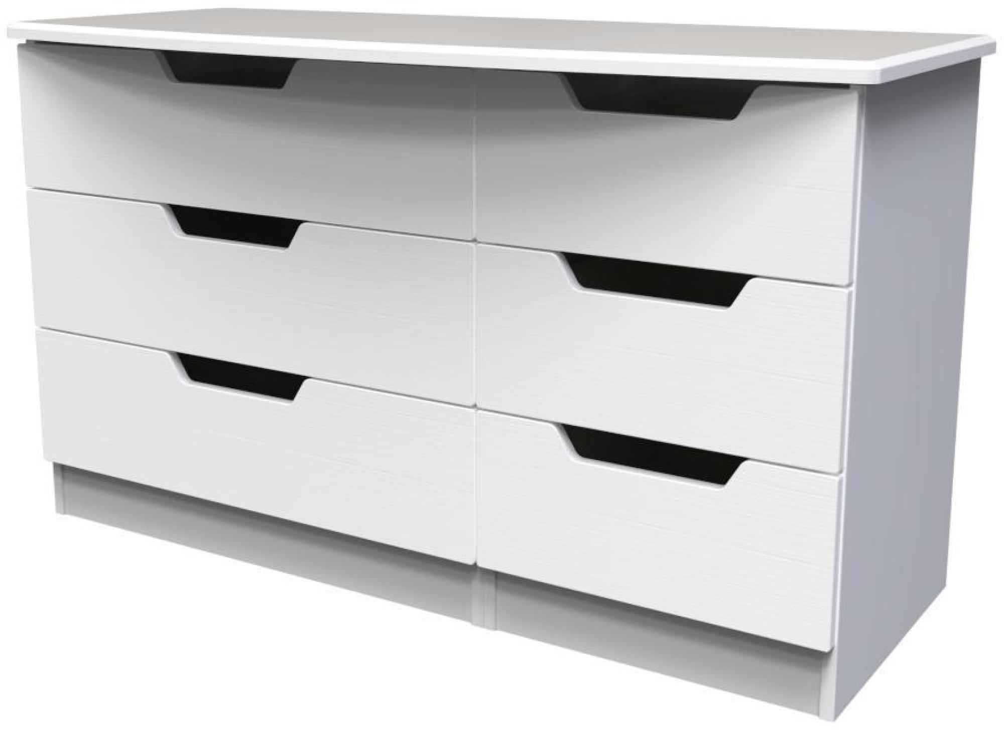 Product photograph of Bella White 6 Drawer Midi Dresser from Choice Furniture Superstore.