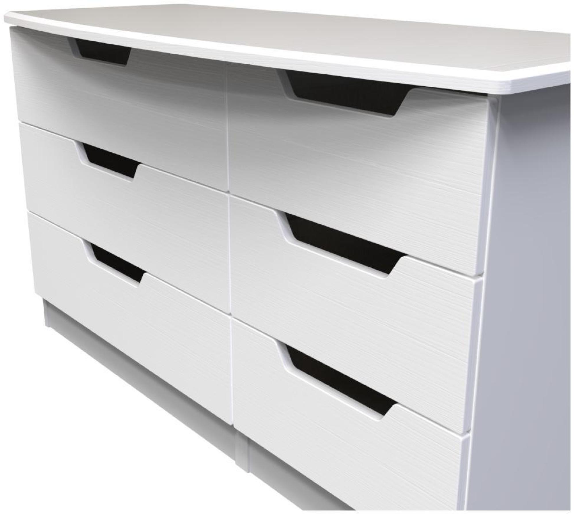 Product photograph of Bella White 6 Drawer Midi Dresser from Choice Furniture Superstore.