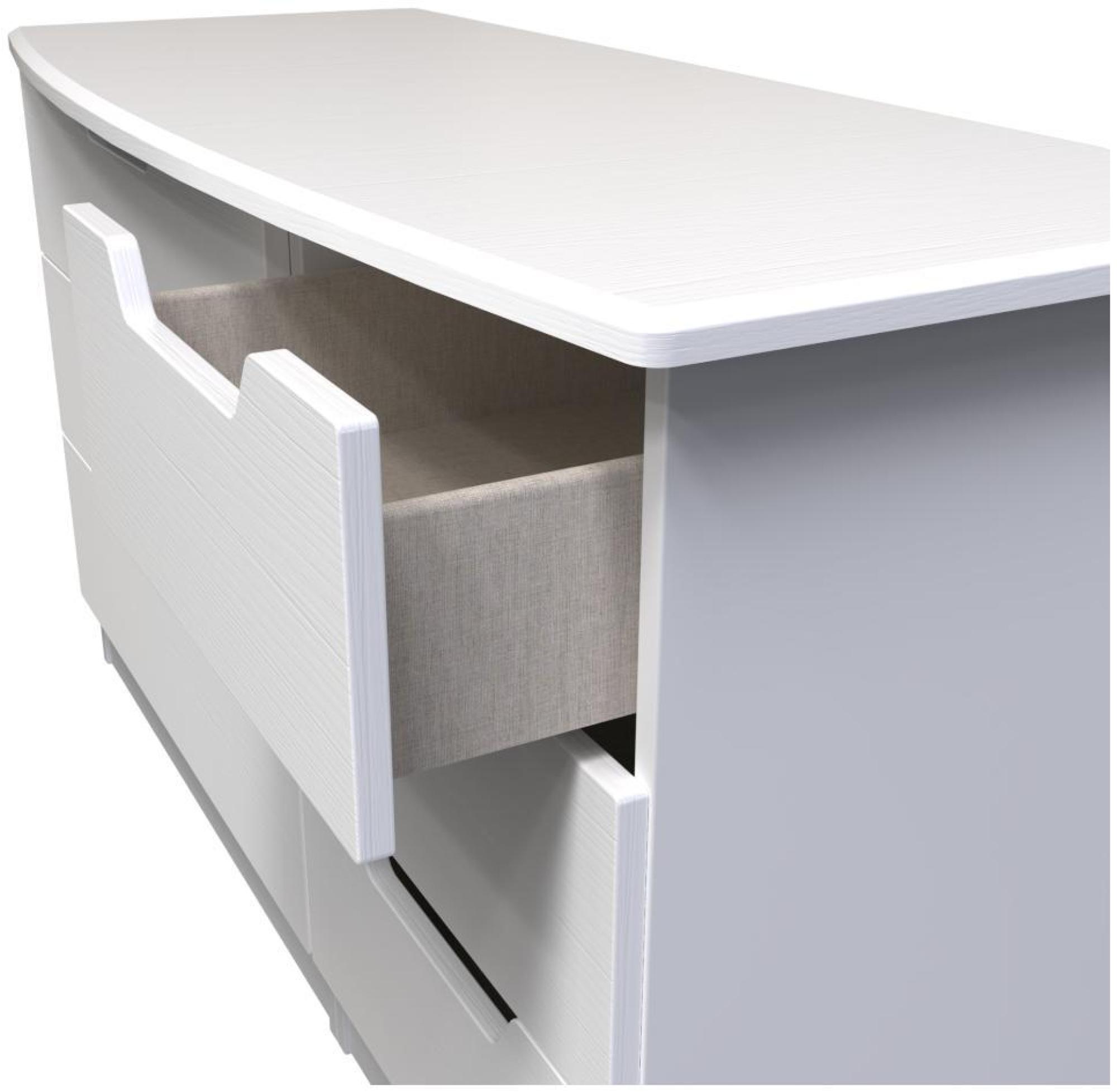 Product photograph of Bella White 6 Drawer Midi Dresser from Choice Furniture Superstore.