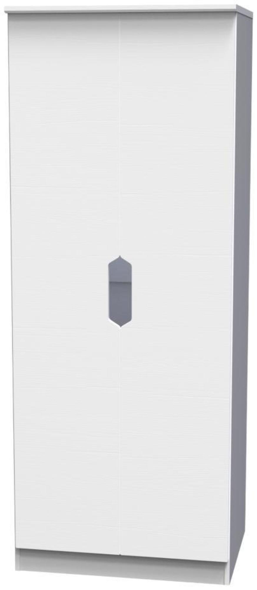 Product photograph of Bella White 2 Door Plain Tall Wardrobe from Choice Furniture Superstore.