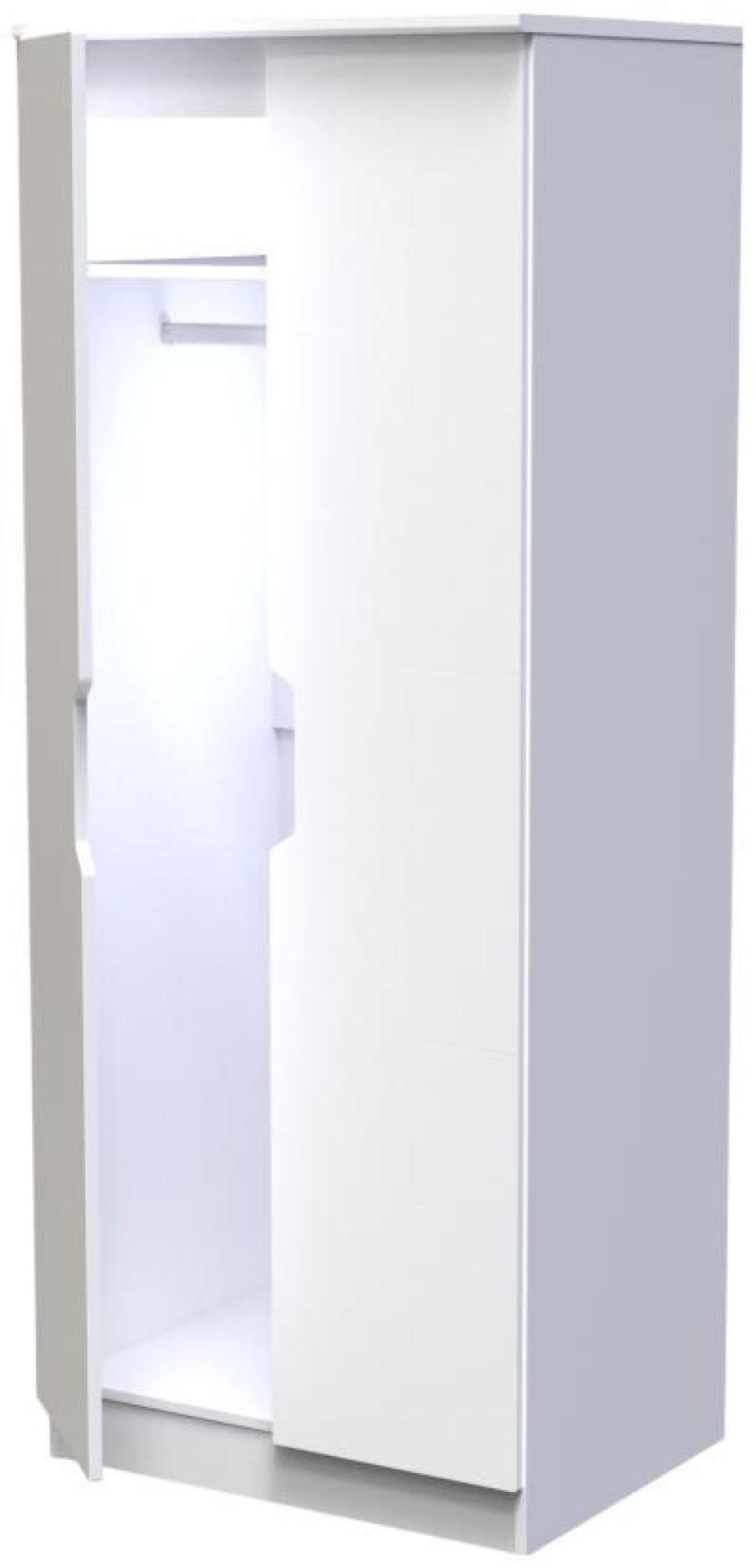 Product photograph of Bella White 2 Door Plain Tall Wardrobe from Choice Furniture Superstore.