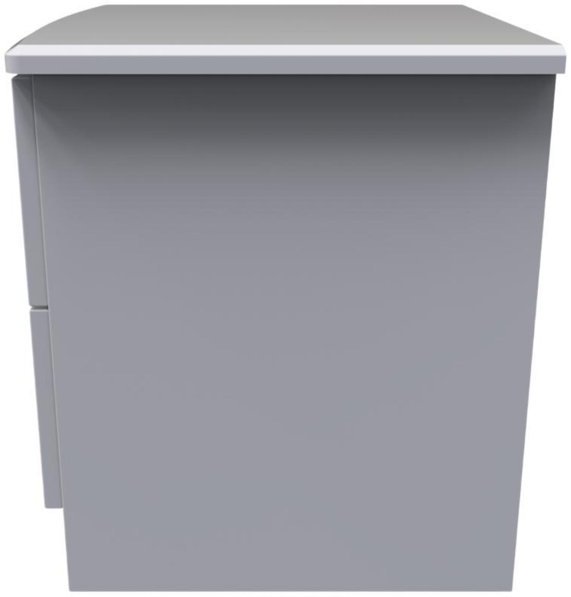 Product photograph of Eve Grey 2 Drawer Bedside Cabinet from Choice Furniture Superstore.