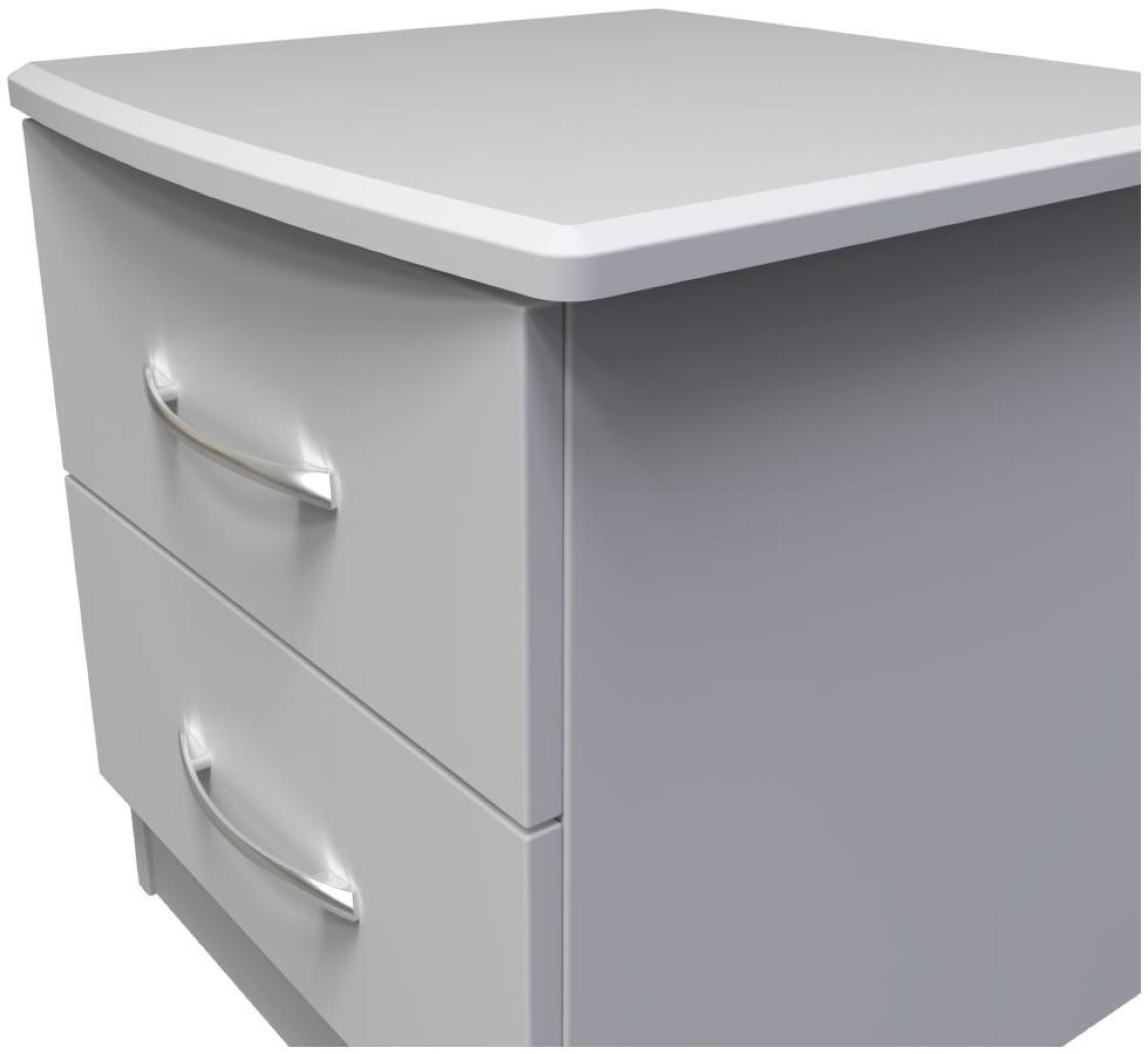 Product photograph of Eve Grey 2 Drawer Bedside Cabinet from Choice Furniture Superstore.