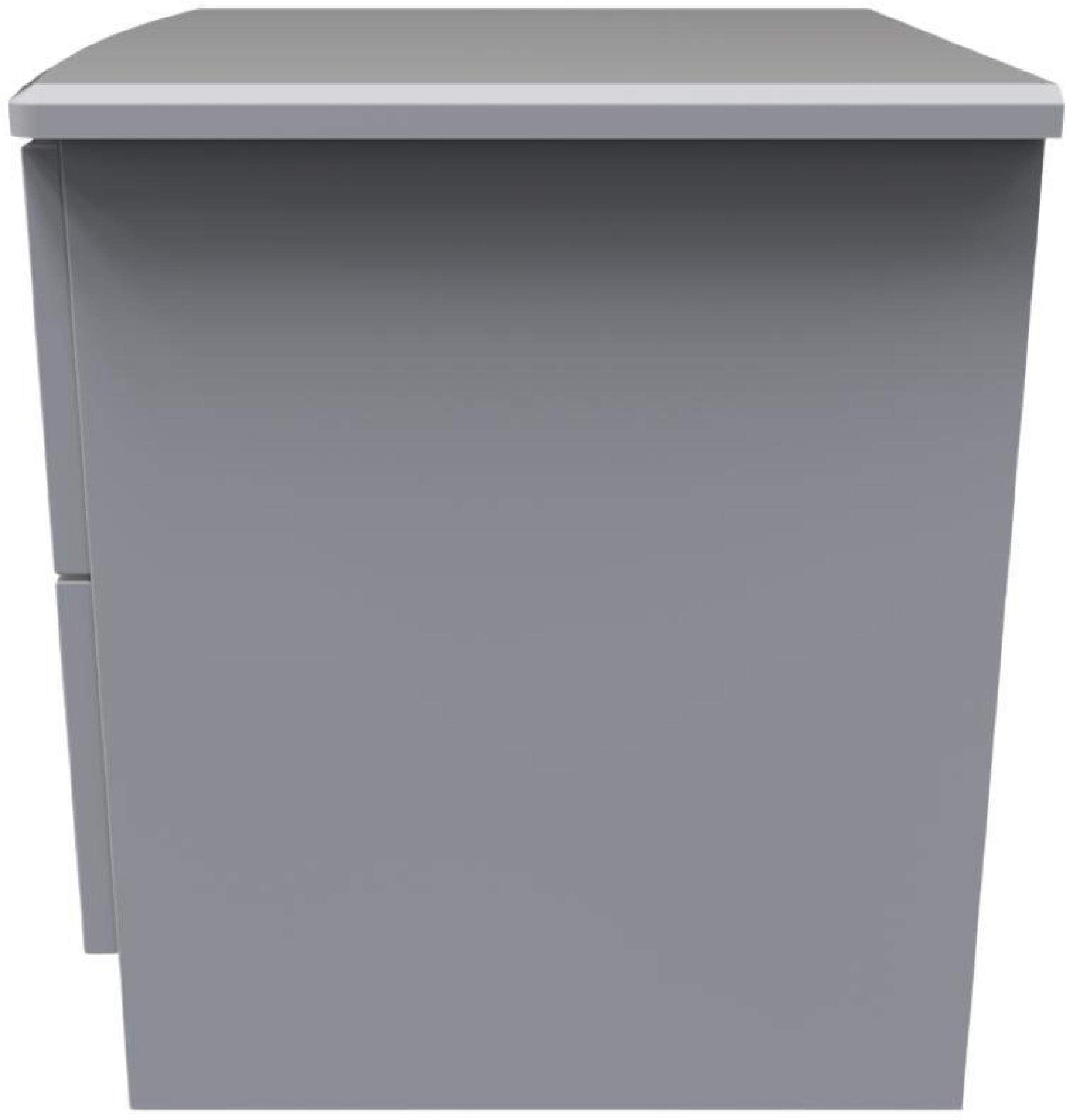 Product photograph of Eve Grey 2 Drawer Bedside Cabinet With Lock from Choice Furniture Superstore.