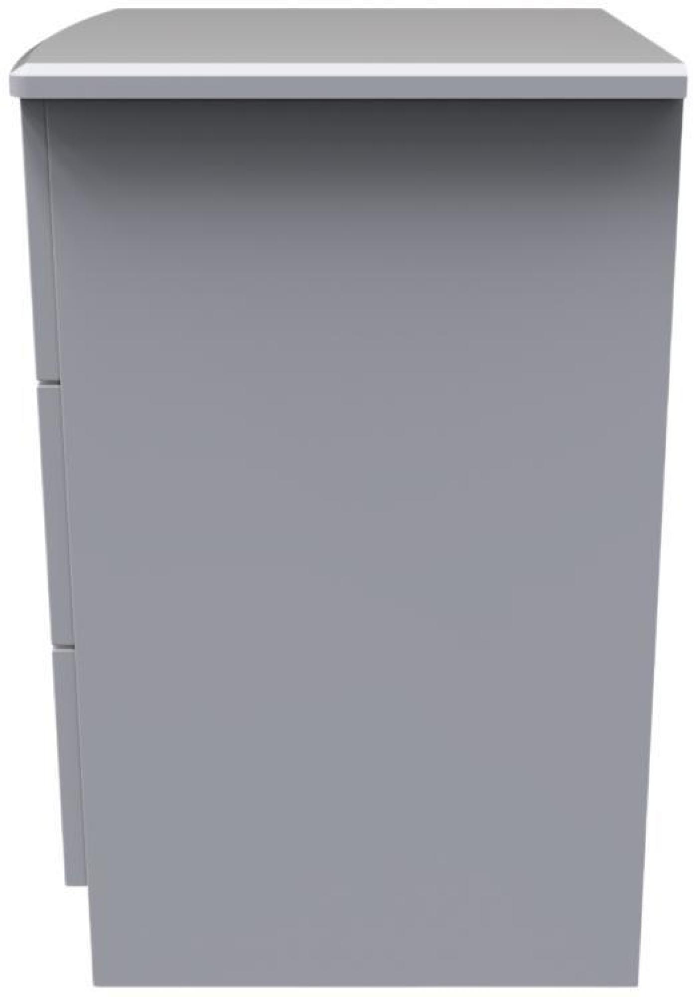 Product photograph of Eve Grey 3 Drawer Beside Cabinet from Choice Furniture Superstore.