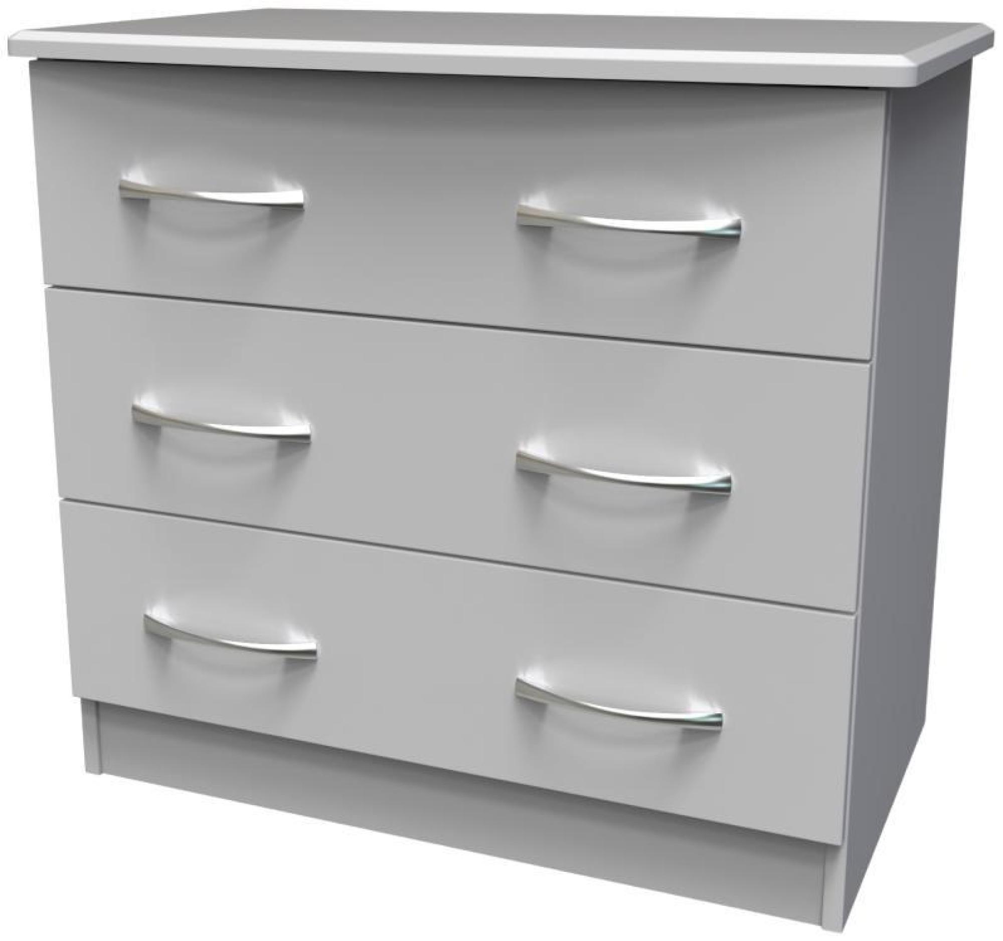 Product photograph of Eve Grey 3 Drawer Small Chest from Choice Furniture Superstore.