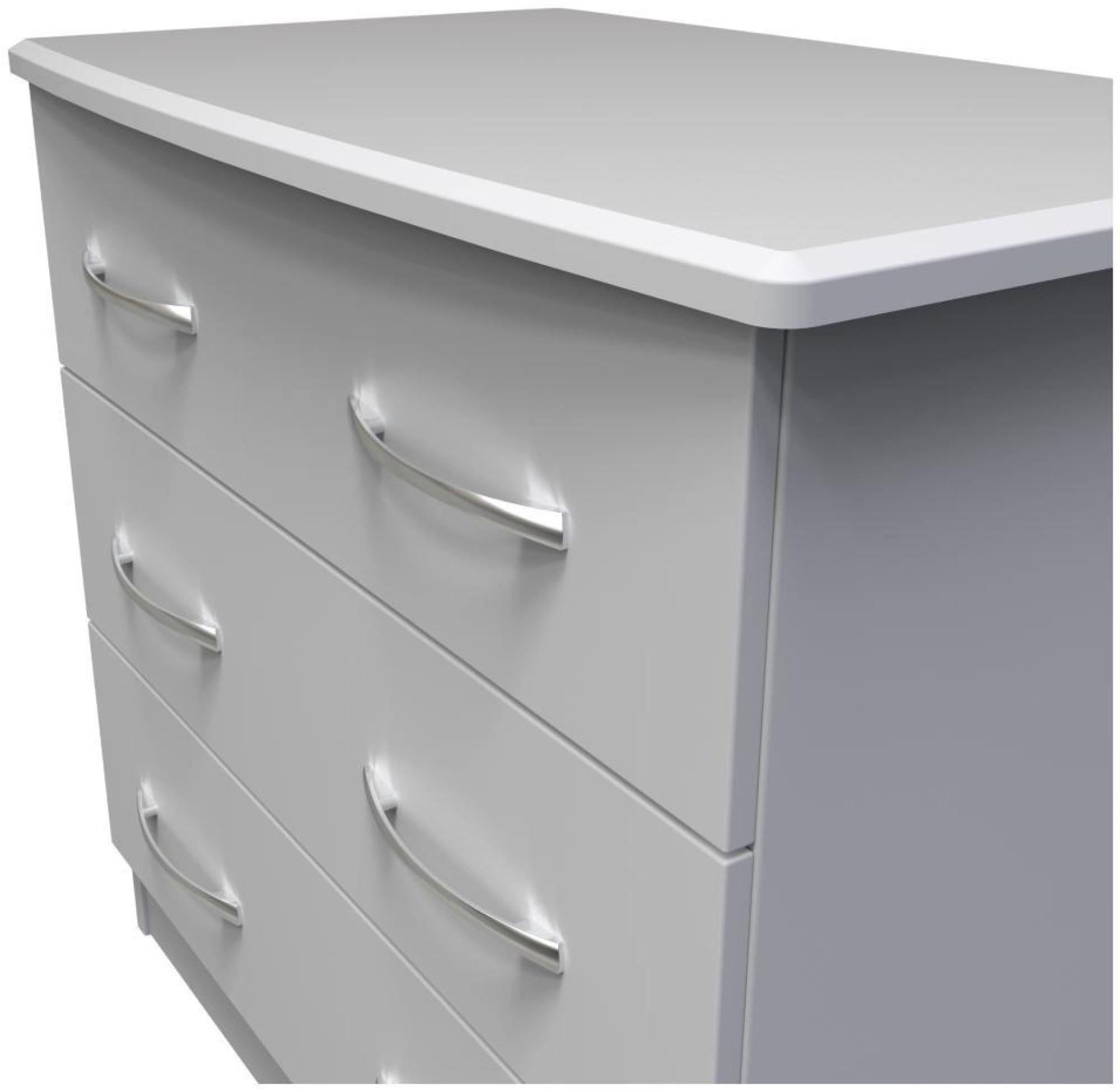 Product photograph of Eve Grey 3 Drawer Small Chest from Choice Furniture Superstore.
