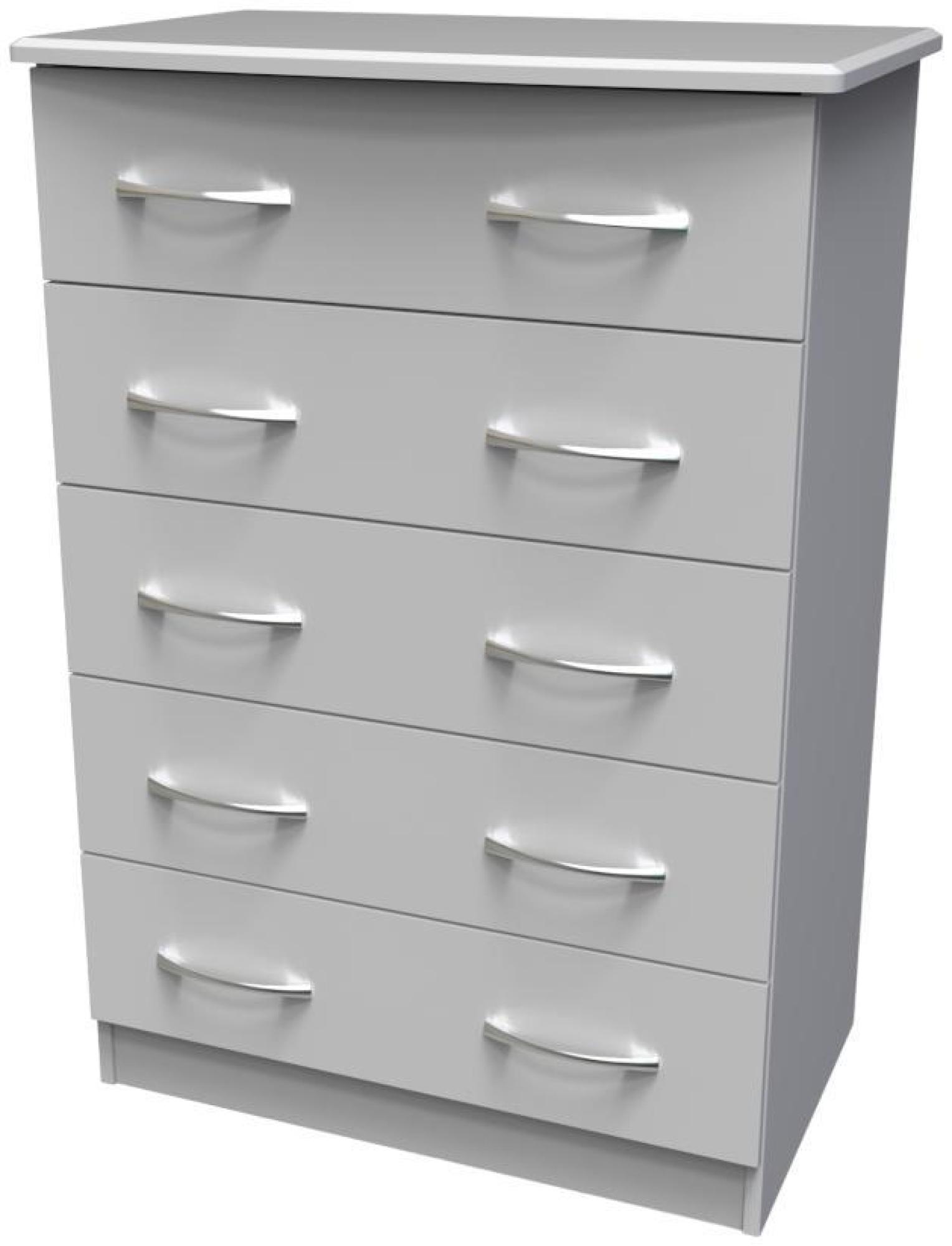 Product photograph of Eve Grey 5 Drawer Chest from Choice Furniture Superstore.