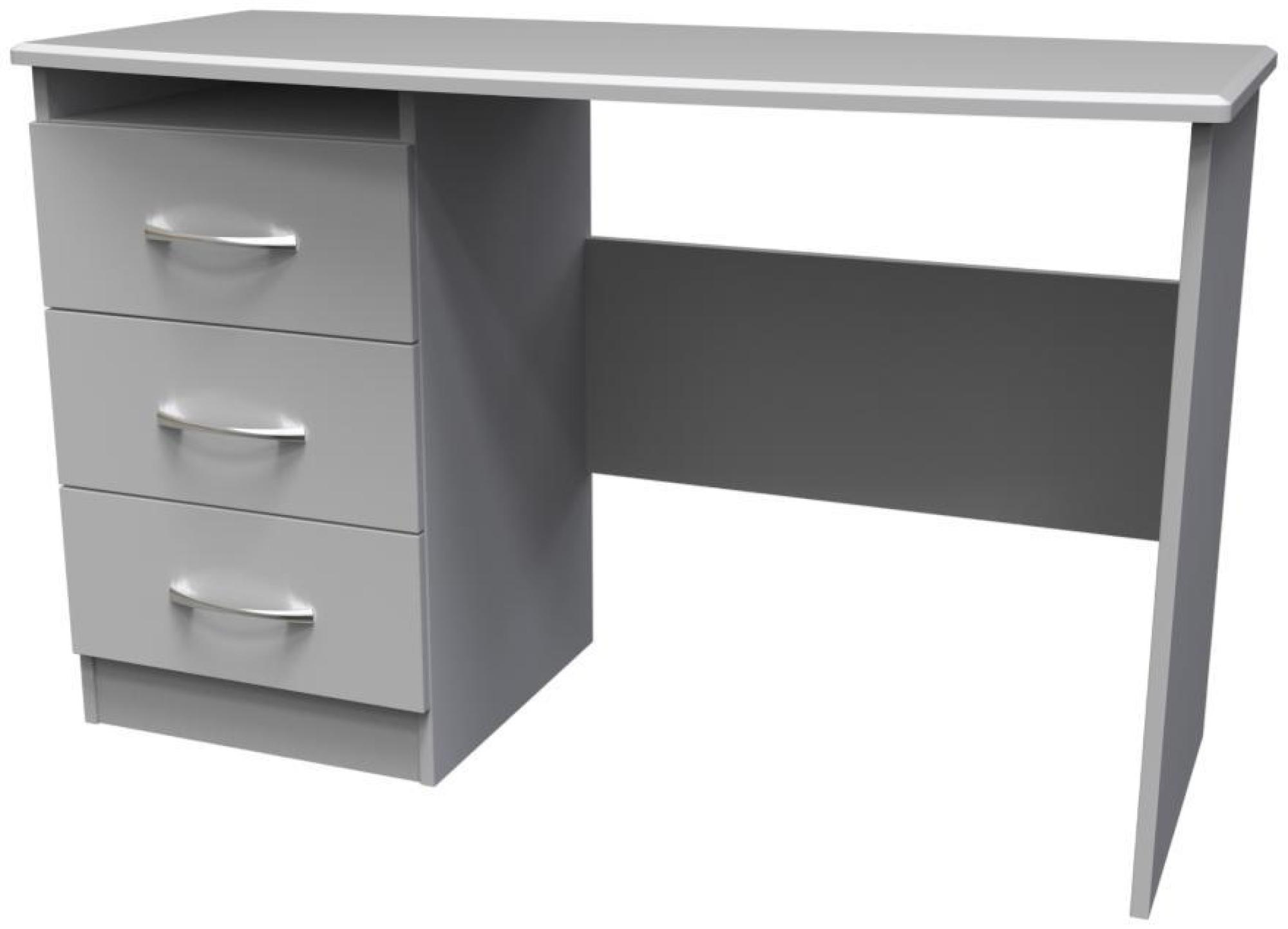 Product photograph of Eve Grey 3 Drawer Desk from Choice Furniture Superstore.