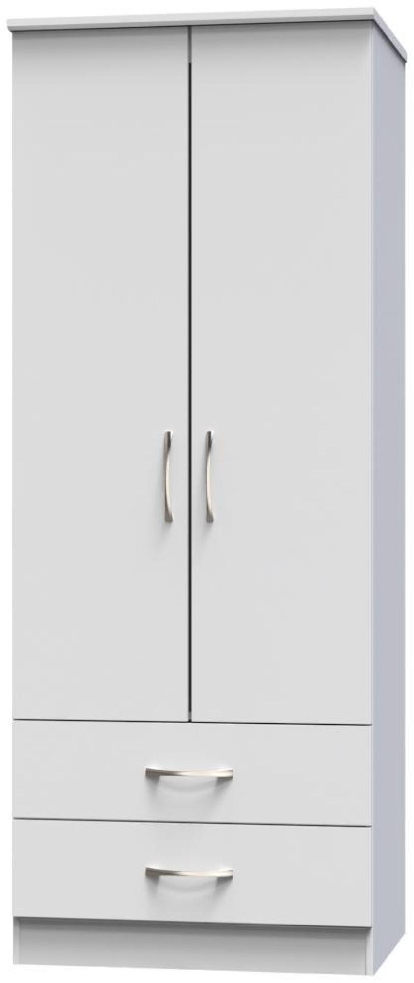 Product photograph of Eve Grey 2 Door 2 Drawer Double Wardrobe from Choice Furniture Superstore.